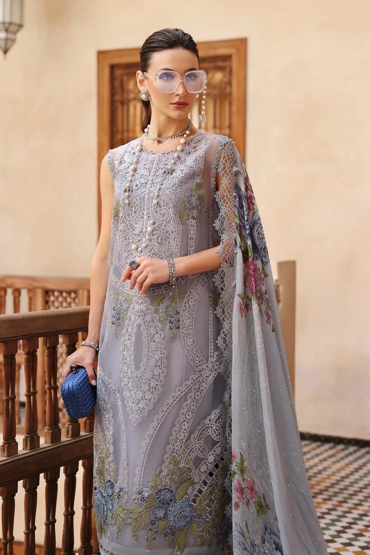 Maria B | Luxury Lawn 25 | D-2509-B - Aqsa Fabrics