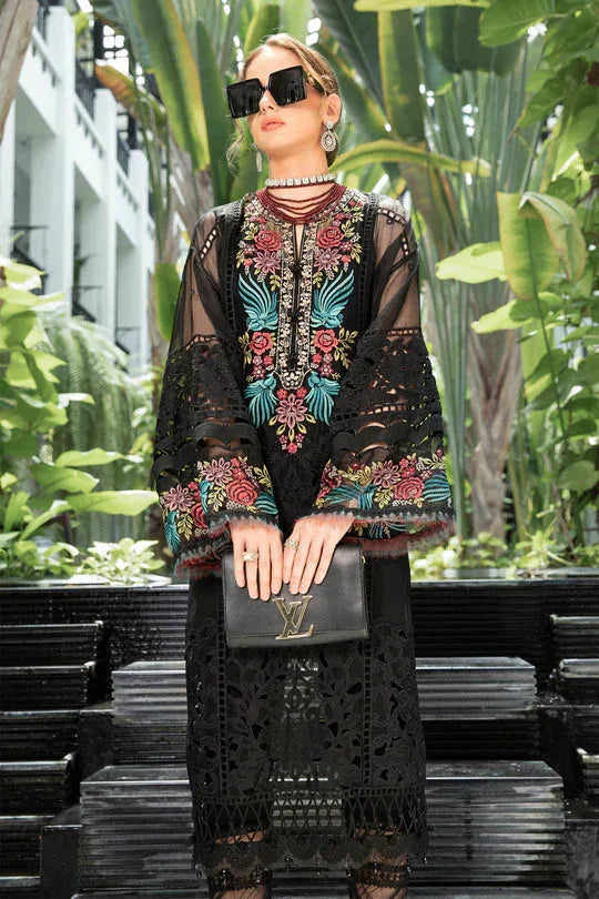 Maria B | Luxury Lawn | EL-23-04-Black - Aqsa Fabrics