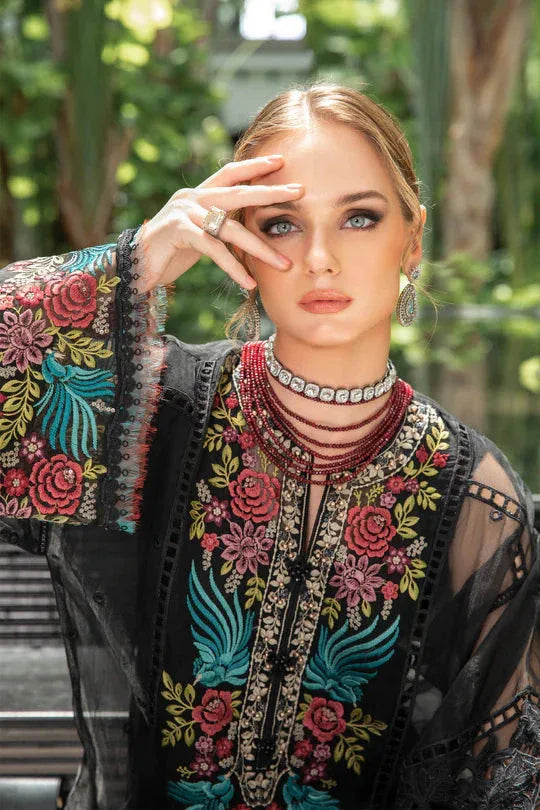 Maria B | Luxury Lawn | EL-23-04-Black - Aqsa Fabrics