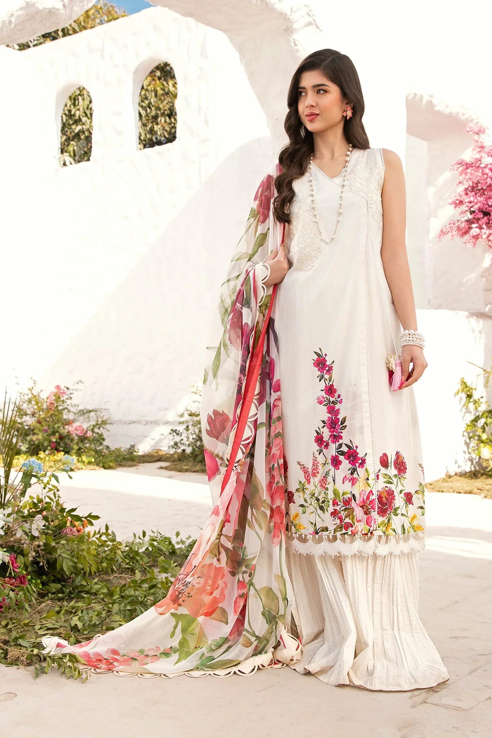 Maria B | M Basic Summer Lawn 25 | MB-CUS25-701B - Aqsa Fabrics
