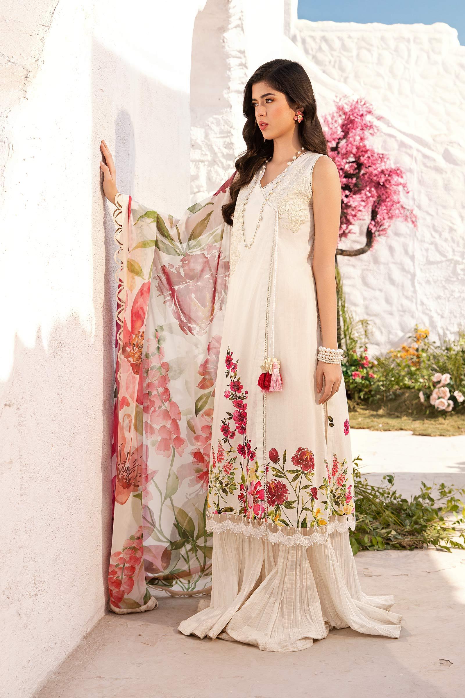 Maria B | M Basic Summer Lawn 25 | MB-CUS25-701B - Aqsa Fabrics
