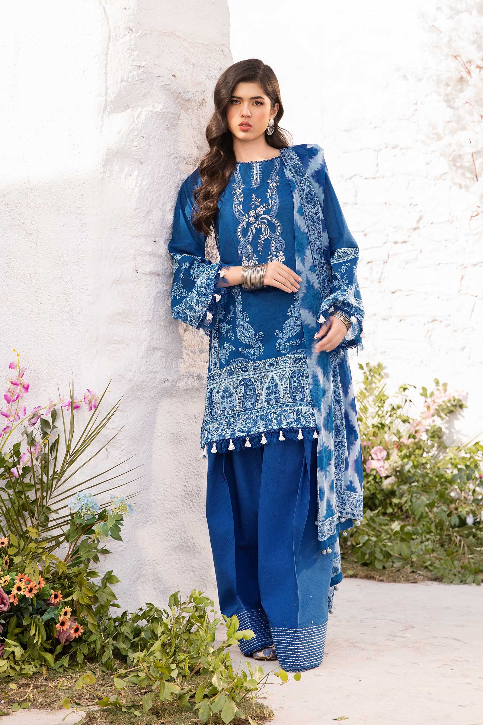 Maria B | M Basic Summer Lawn 25 | MB-CUS25-703B - Aqsa Fabrics