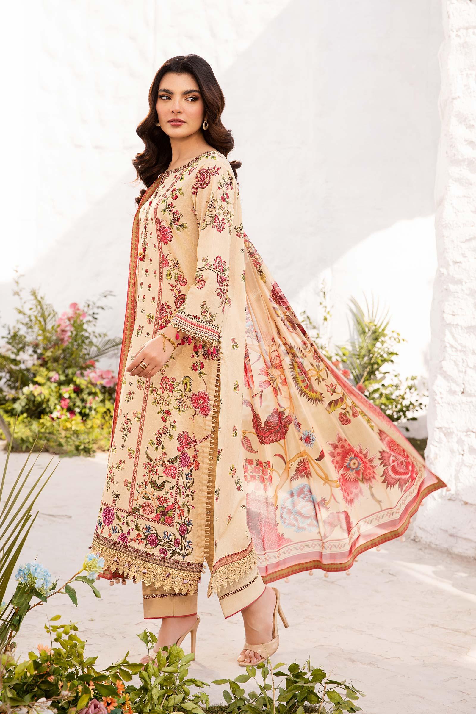 Maria B | M Basic Summer Lawn 25 | MB-CUS25-705A - Aqsa Fabrics