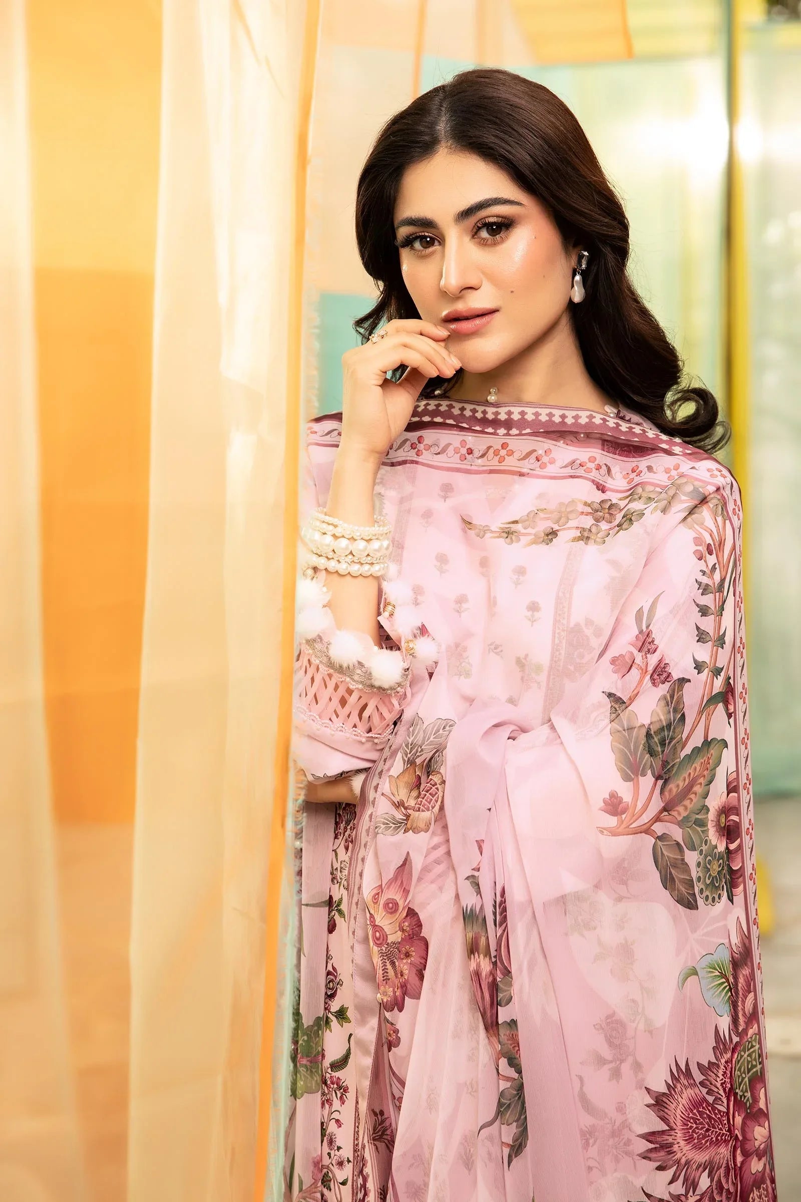 Maria B | M Basic Summer Lawn 25 | MB-CUS25-705B - Aqsa Fabrics