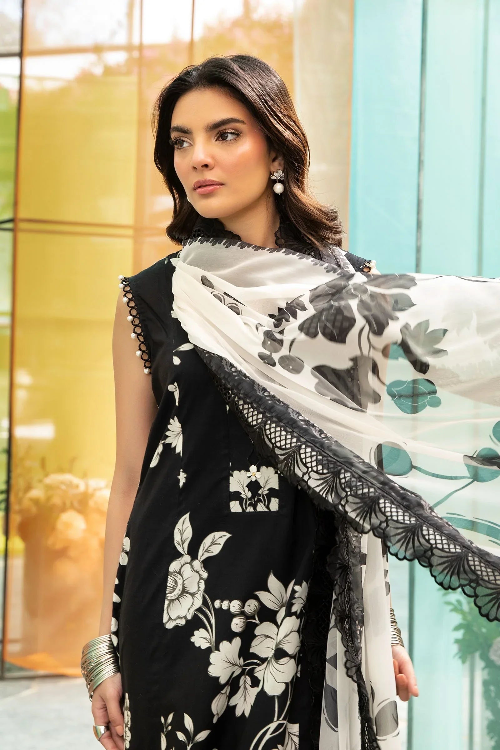 Maria B | M Basic Summer Lawn 25 | MB-CUS25-706B - Aqsa Fabrics