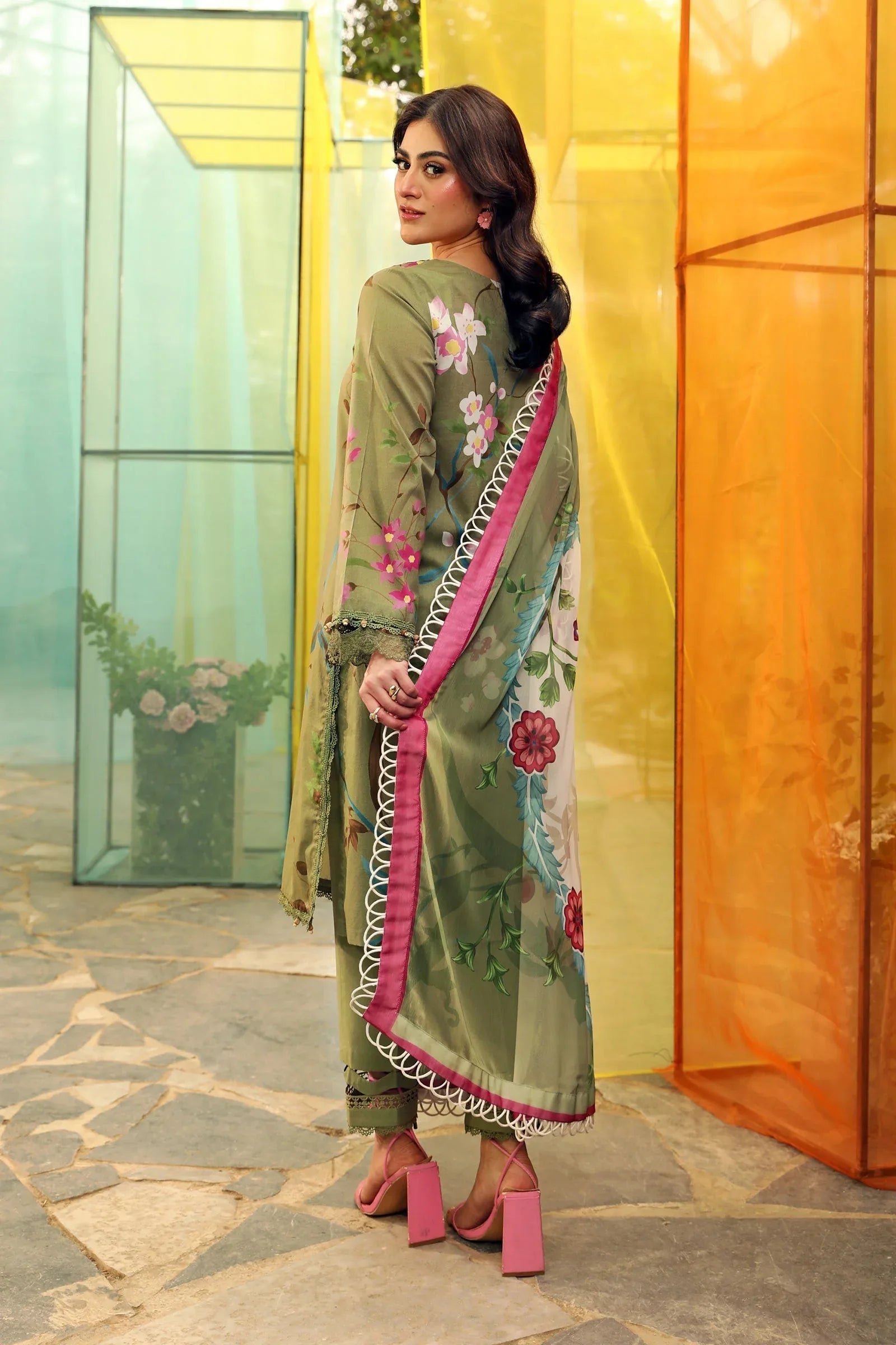 Maria B | M Basic Summer Lawn 25 | MB-CUS25-707A - Aqsa Fabrics