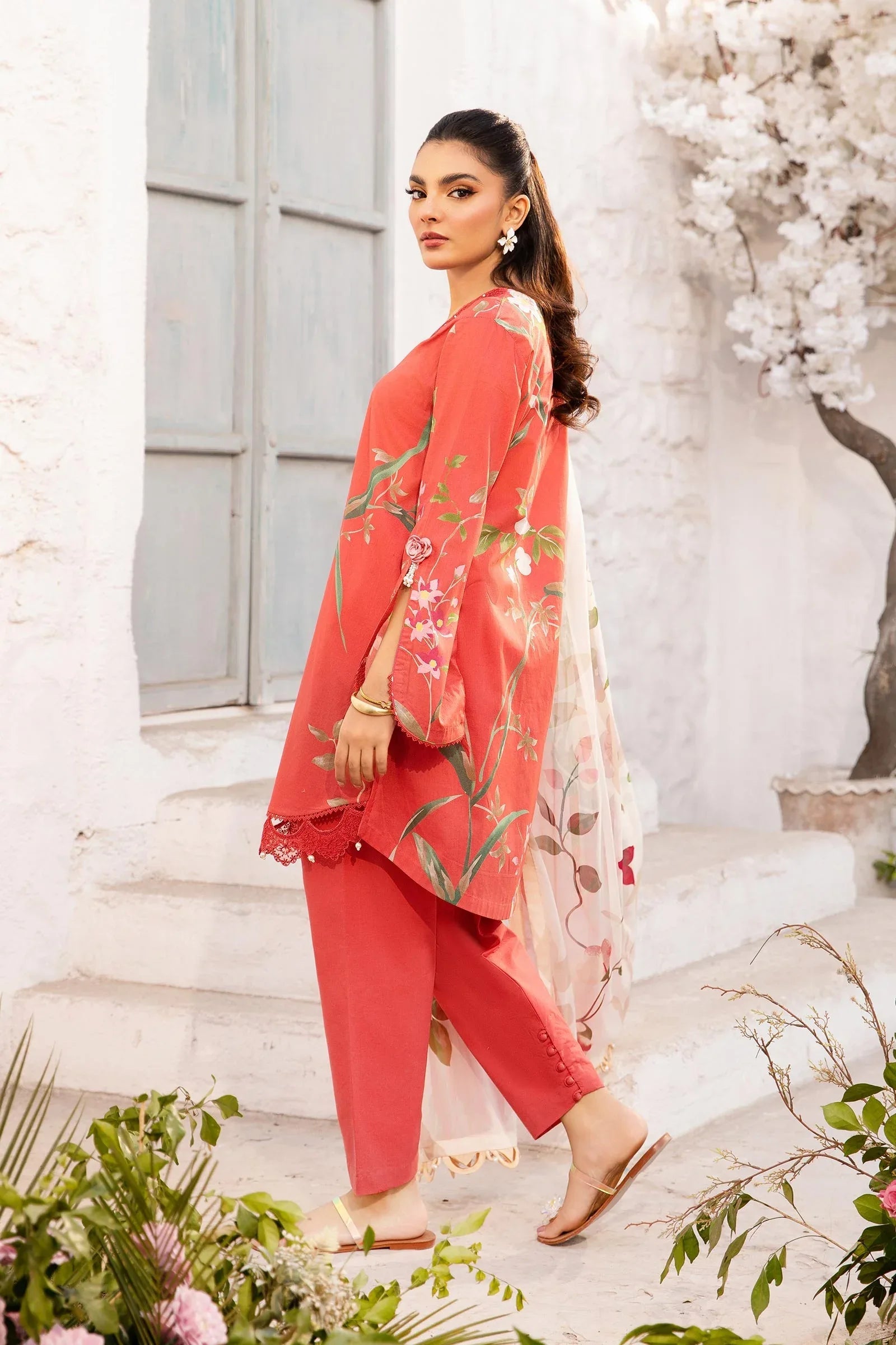 Maria B | M Basic Summer Lawn 25 | MB-CUS25-707B - Aqsa Fabrics