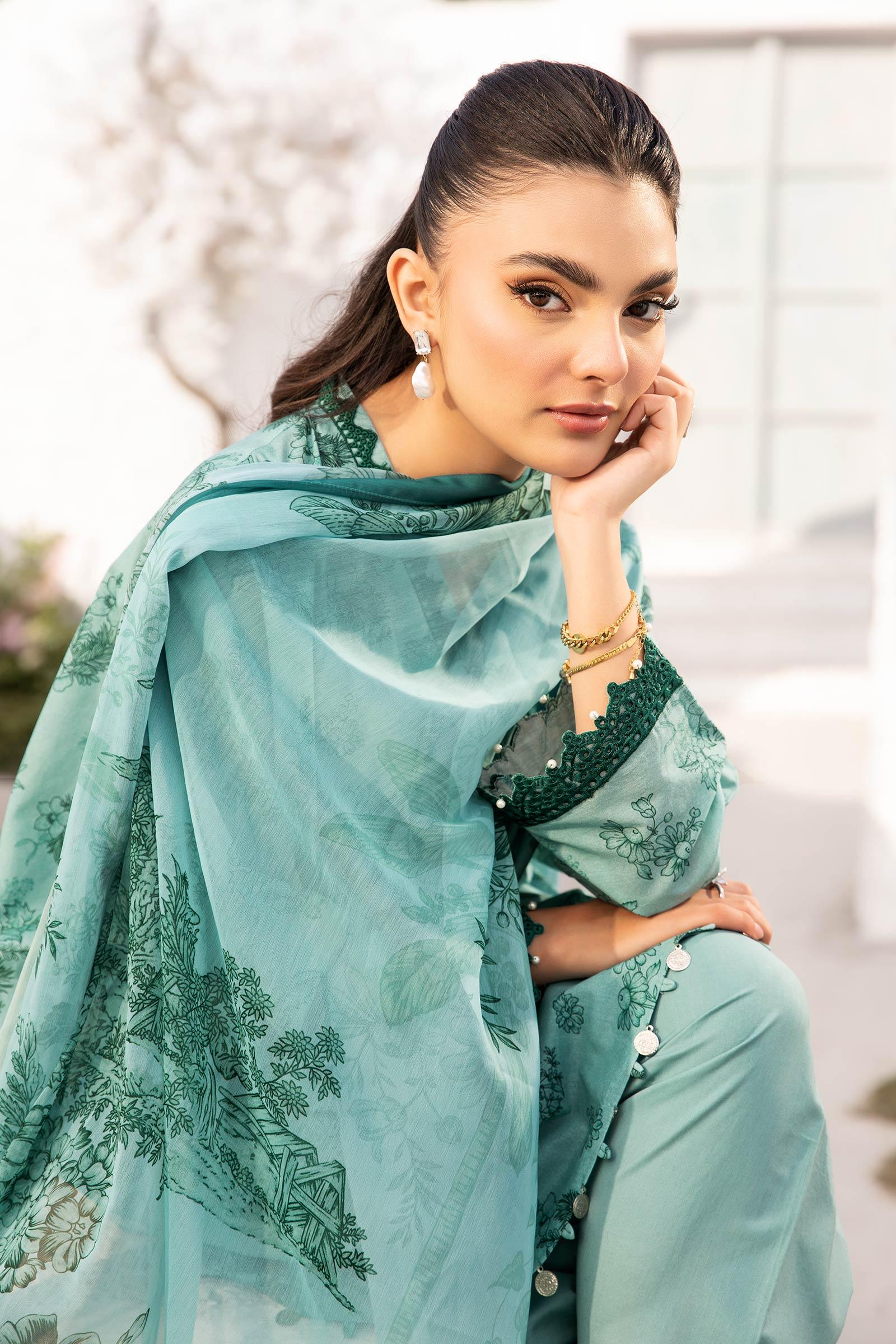 Maria B | M Basic Summer Lawn 25 | MB-CUS25-708B - Aqsa Fabrics