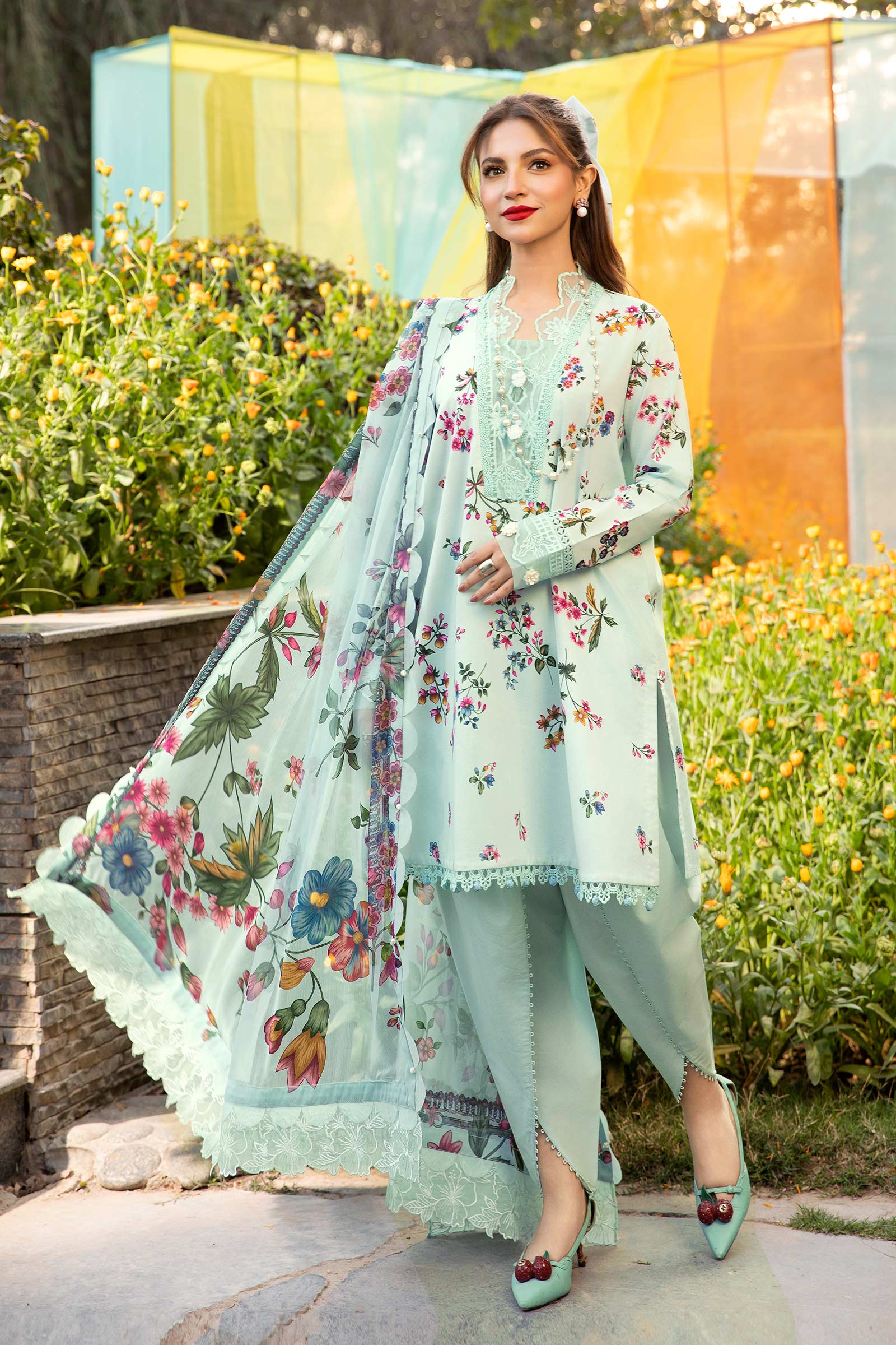 Maria B | M Basic Summer Lawn 25 | MB-CUS25-709B - Aqsa Fabrics