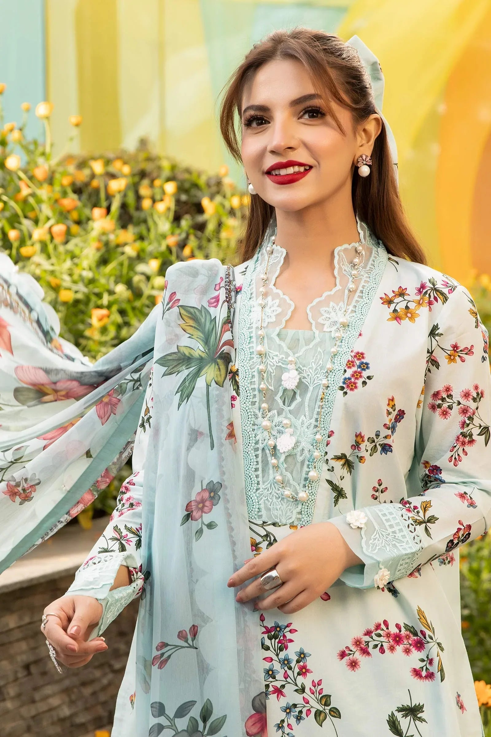 Maria B | M Basic Summer Lawn 25 | MB-CUS25-709B - Aqsa Fabrics
