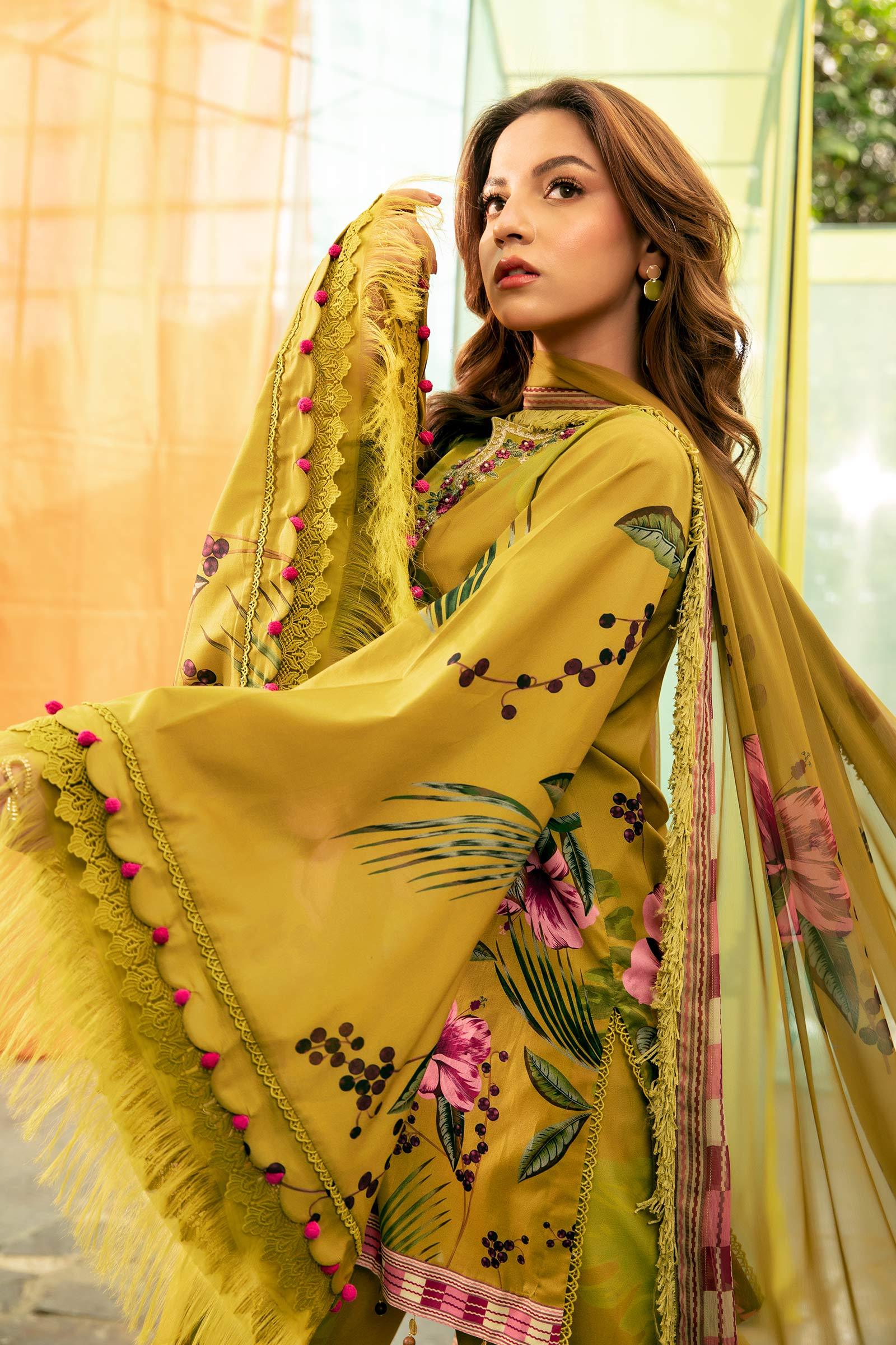 Maria B | M Basic Summer Lawn 25 | MB-CUS25-710A - Aqsa Fabrics