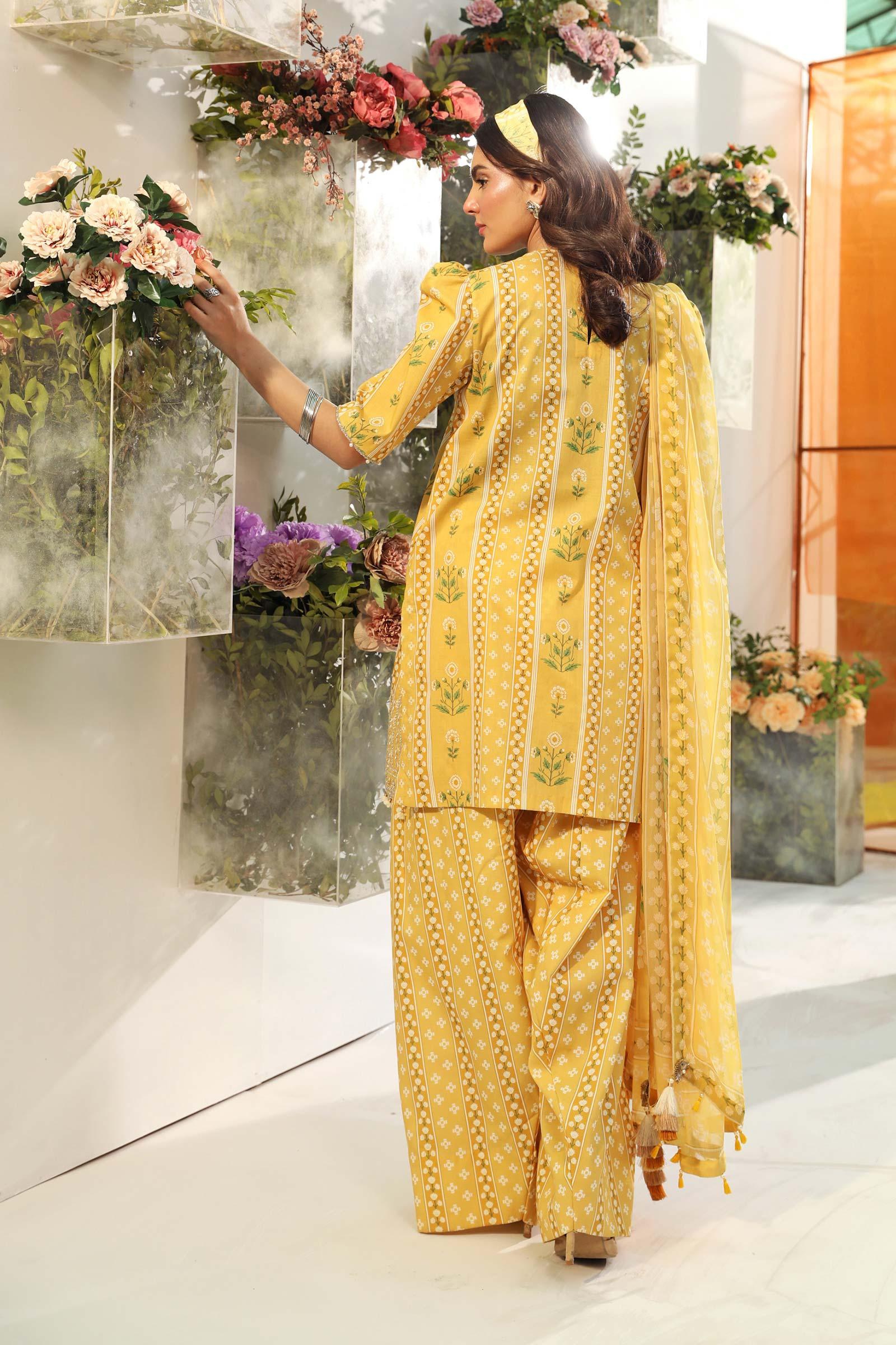 Maria B | M Basic Summer Lawn 25 | MB-CUS25-711A - Aqsa Fabrics