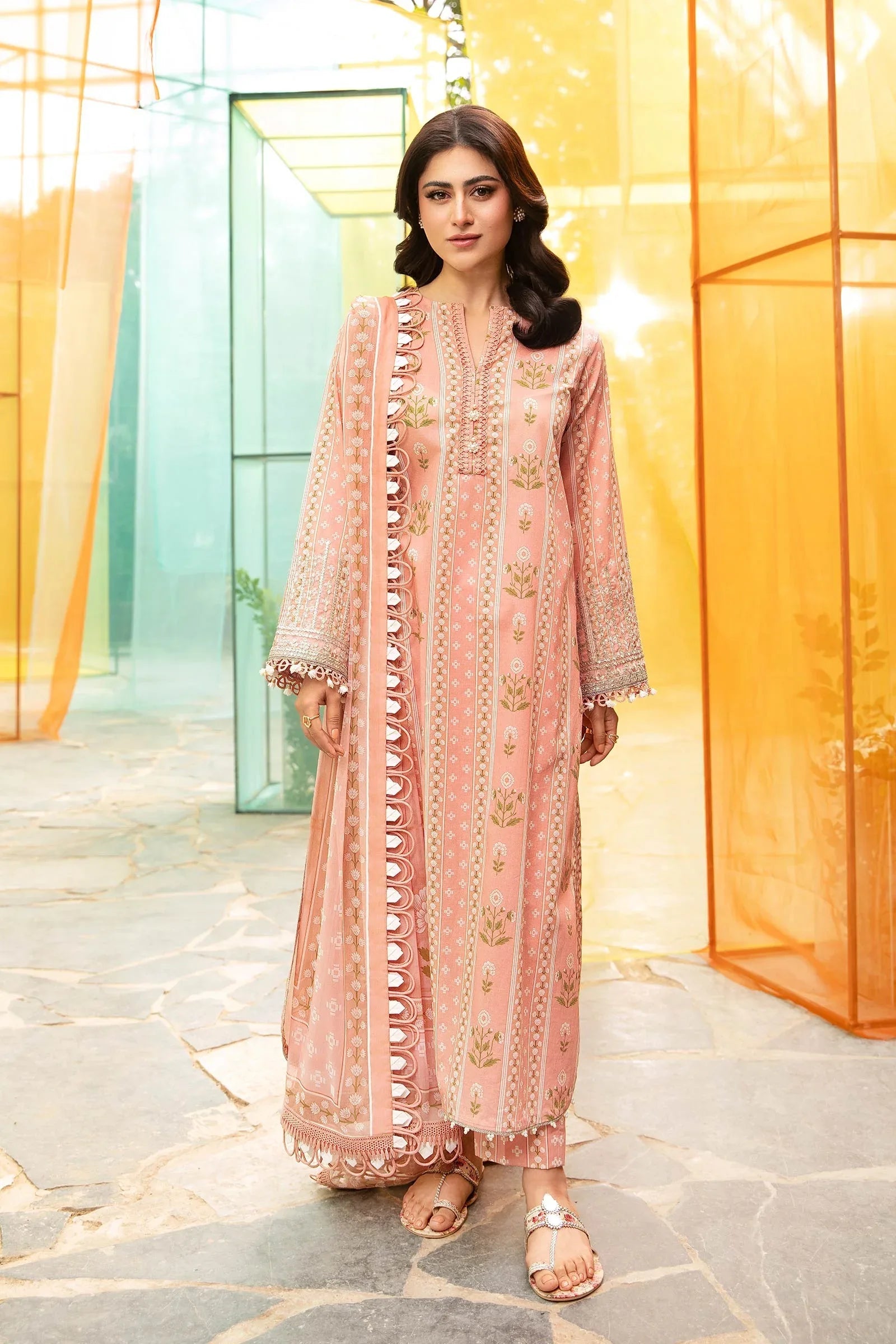 Maria B | M Basic Summer Lawn 25 | MB-CUS25-711B - Aqsa Fabrics
