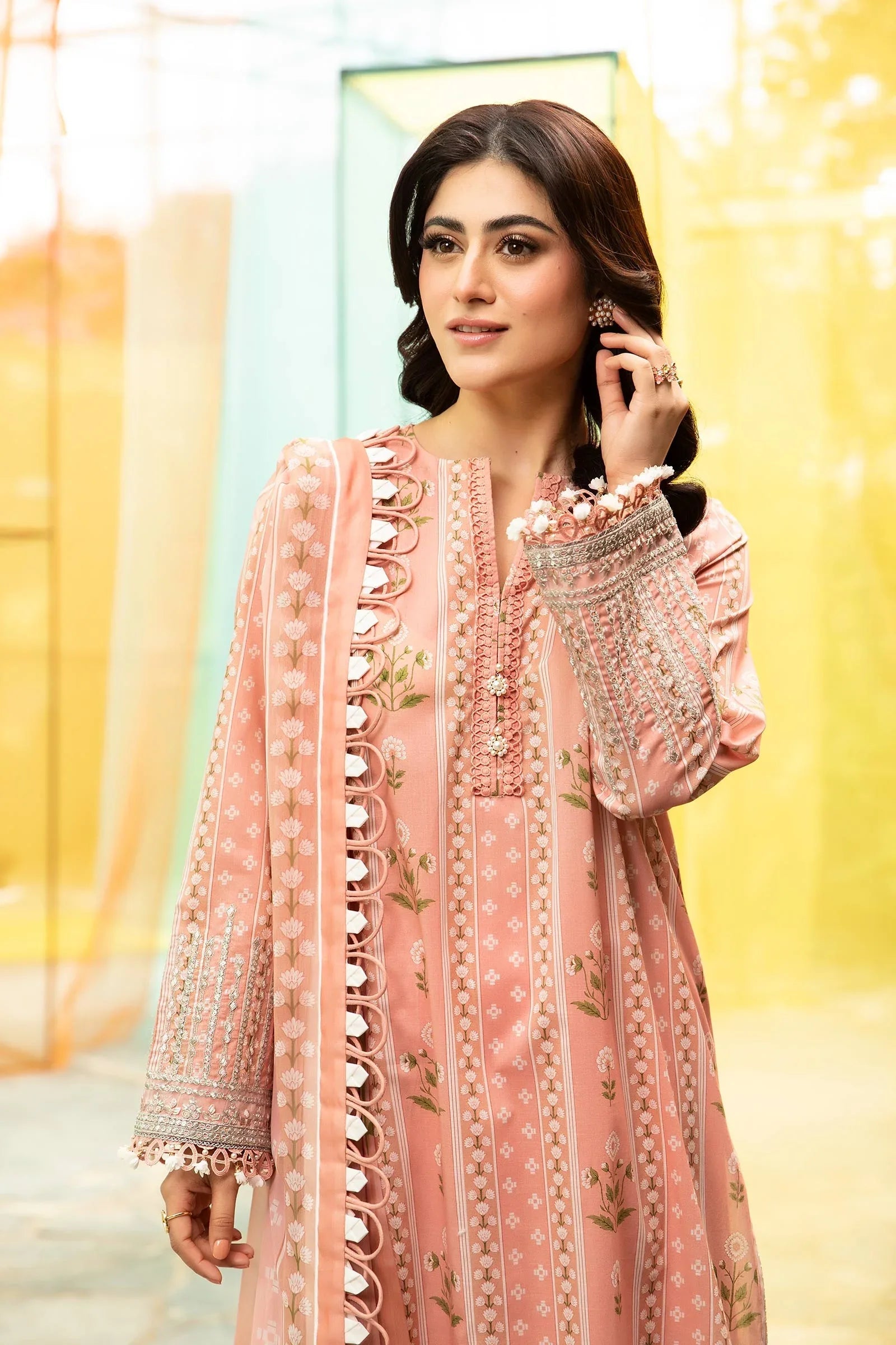Maria B | M Basic Summer Lawn 25 | MB-CUS25-711B - Aqsa Fabrics