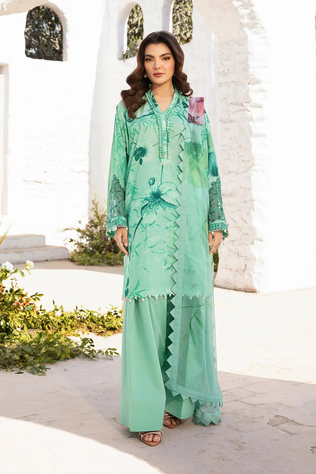 Maria B | M Basic Summer Lawn 25 | MB-CUS25-713A - Aqsa Fabrics