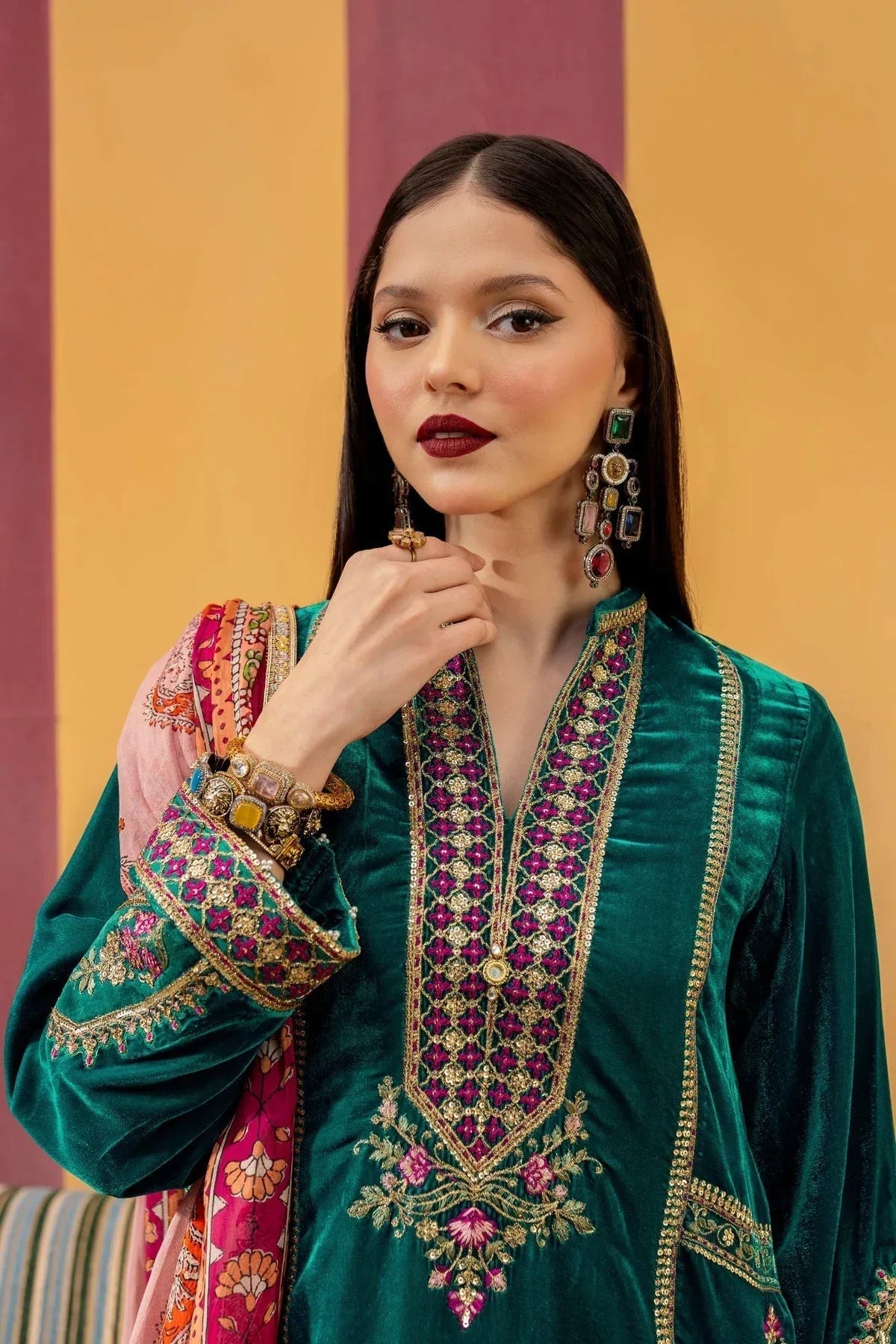 Maria B | M Basics Festive Velvet | MB-USW24-604 - Aqsa Fabrics