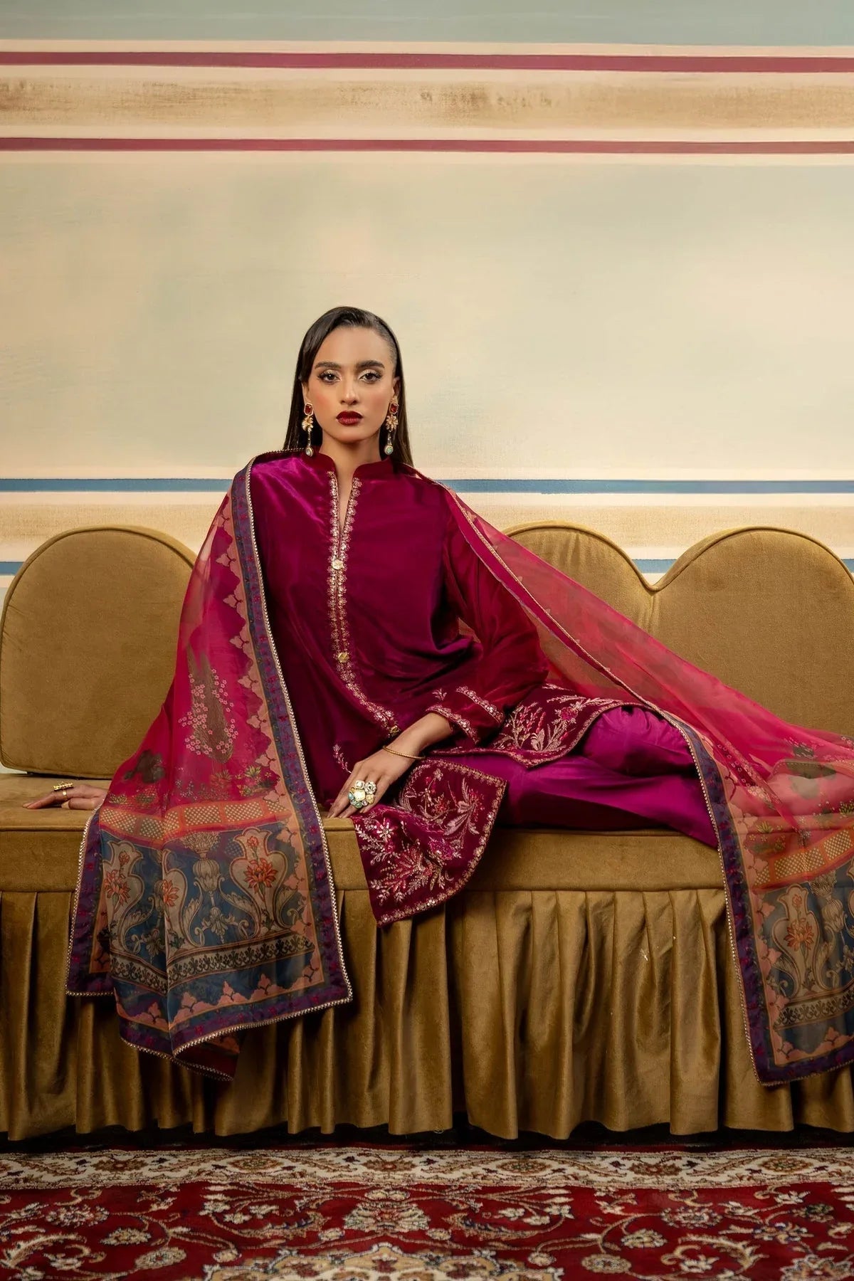 Maria B | M Basics Festive Velvet | MB-USW24-605 - Aqsa Fabrics