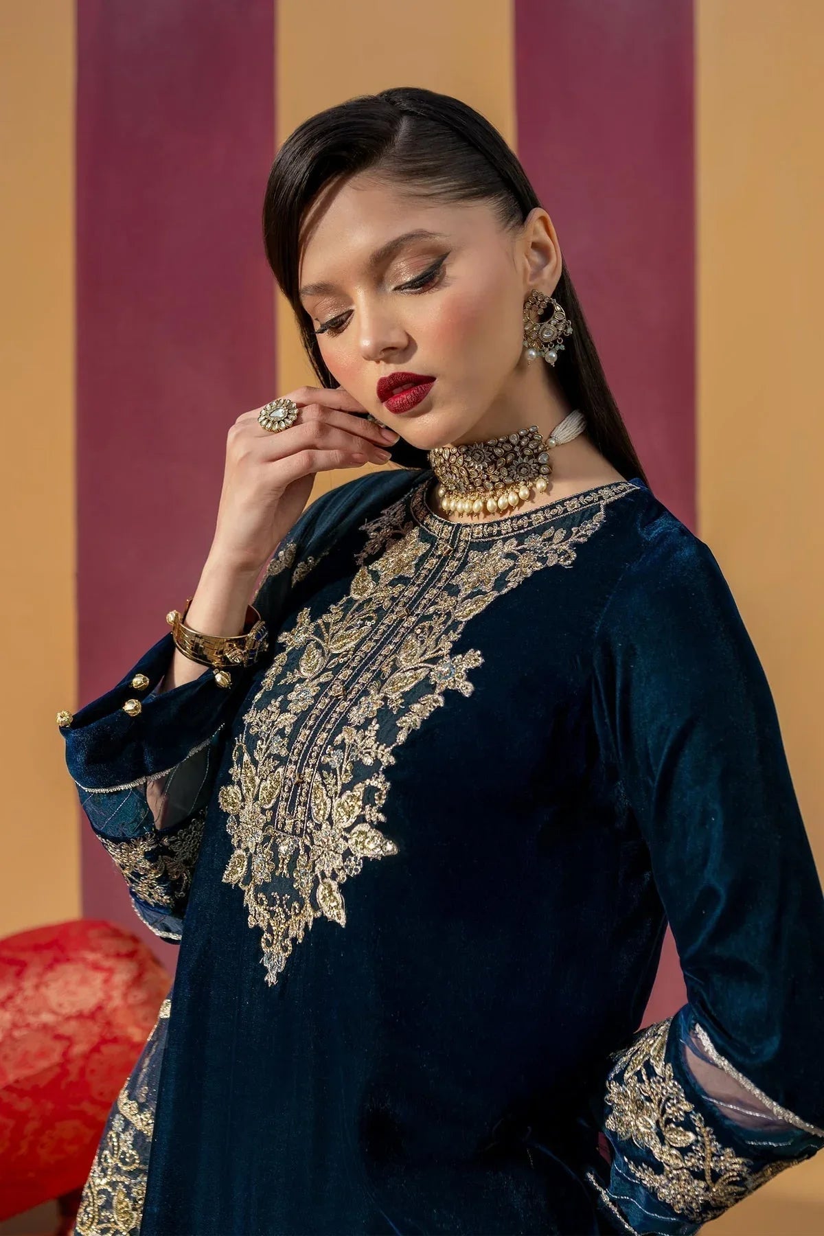 Maria B | M Basics Festive Velvet | MB-USW24-607 - Aqsa Fabrics