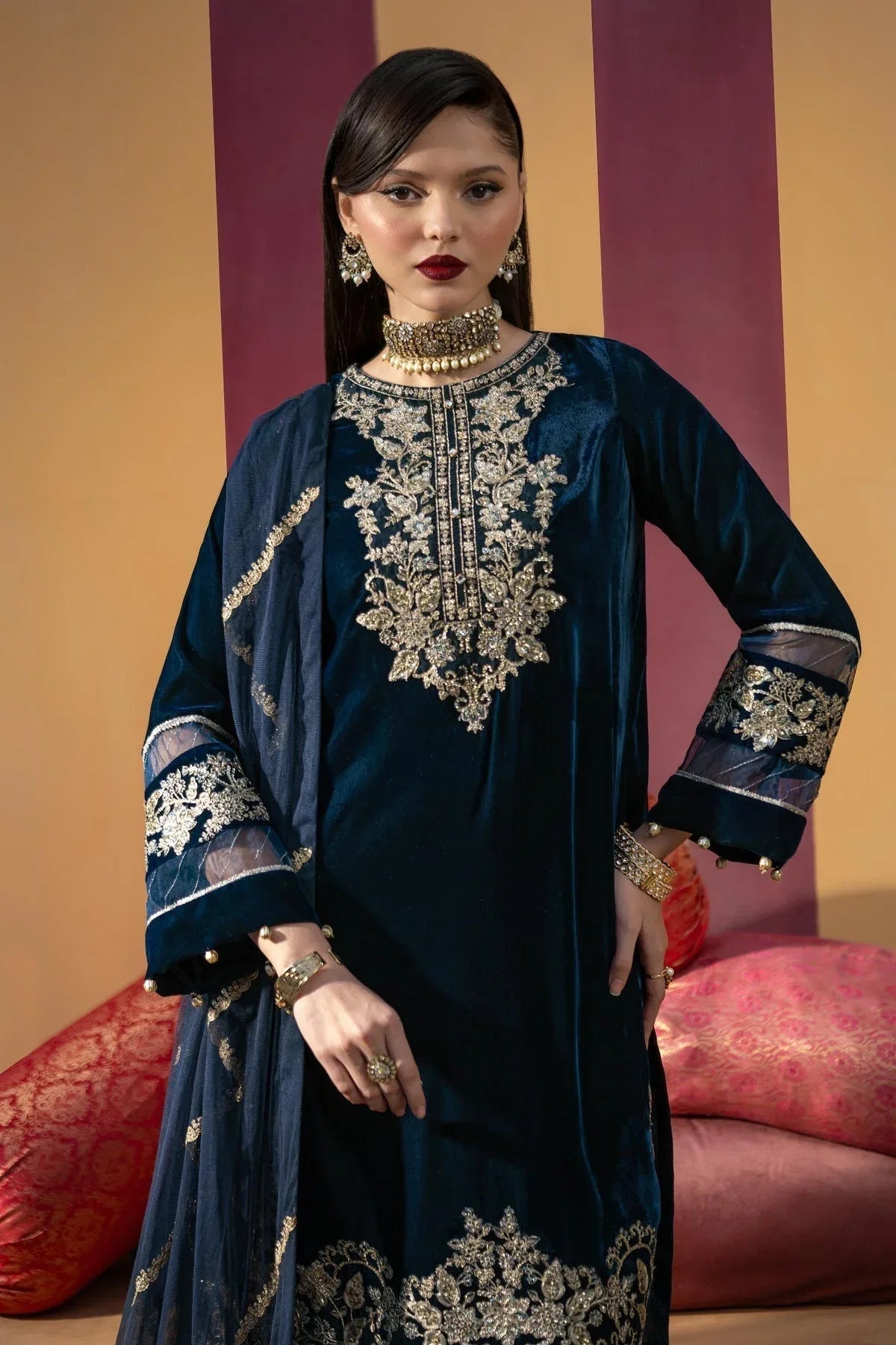 Maria B | M Basics Festive Velvet | MB-USW24-607 - Aqsa Fabrics