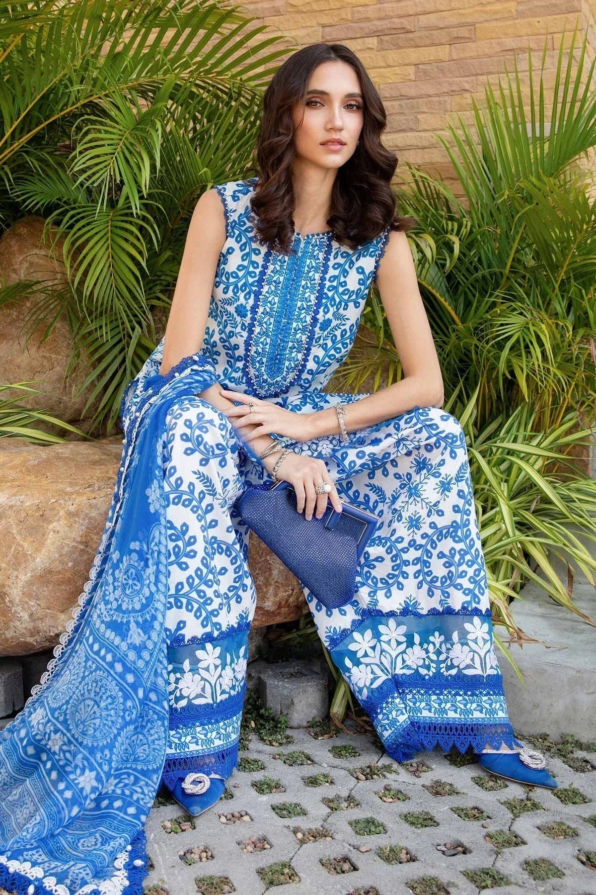 Maria B | M Prints 25 | MPT-2504-B - Aqsa Fabrics
