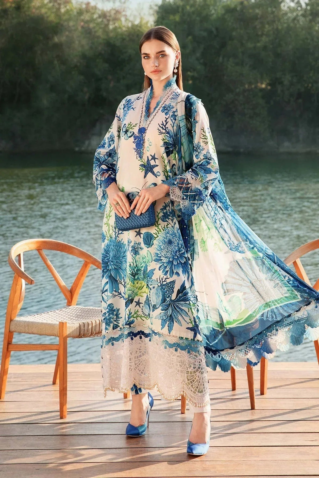 Maria B | M Prints 25 | MPT-2510-B - Aqsa Fabrics