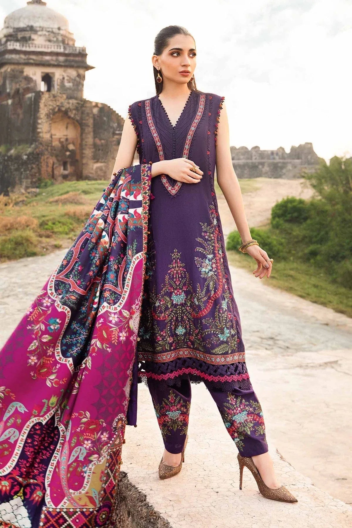 Maria B | M Prints Winter 24 | MPT-2402-A - Aqsa Fabrics