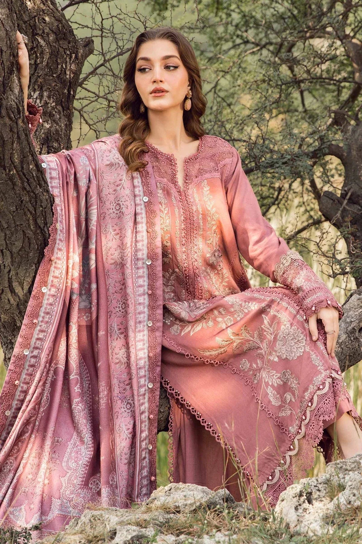 Maria B | M Prints Winter 24 | MPT-2404-A - Aqsa Fabrics