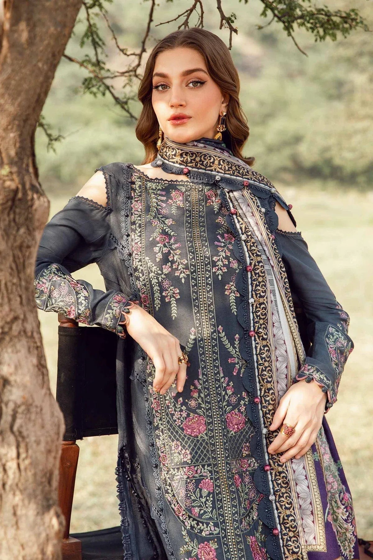 Maria B | M Prints Winter 24 | MPT-2406-A - Aqsa Fabrics