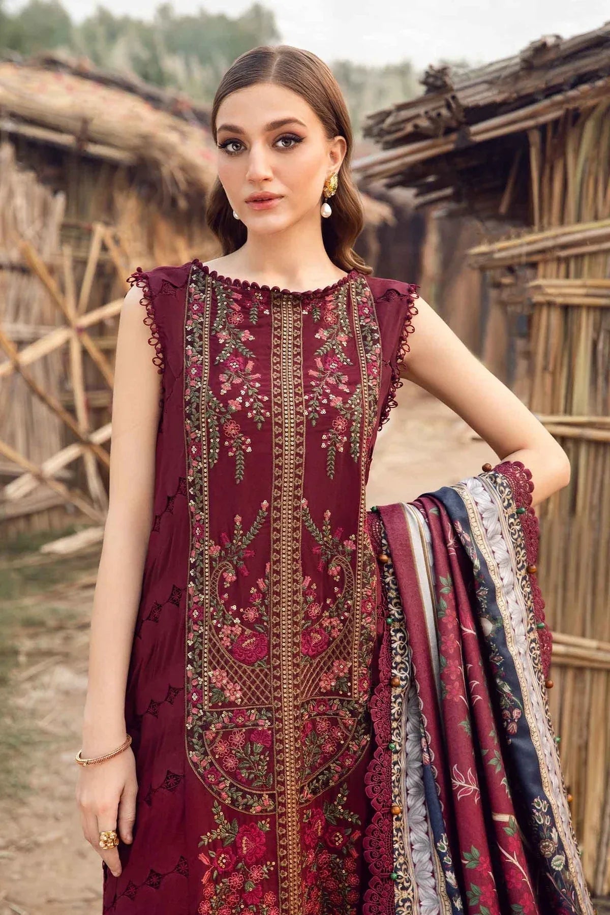 Maria B | M Prints Winter 24 | MPT-2406-B - Aqsa Fabrics