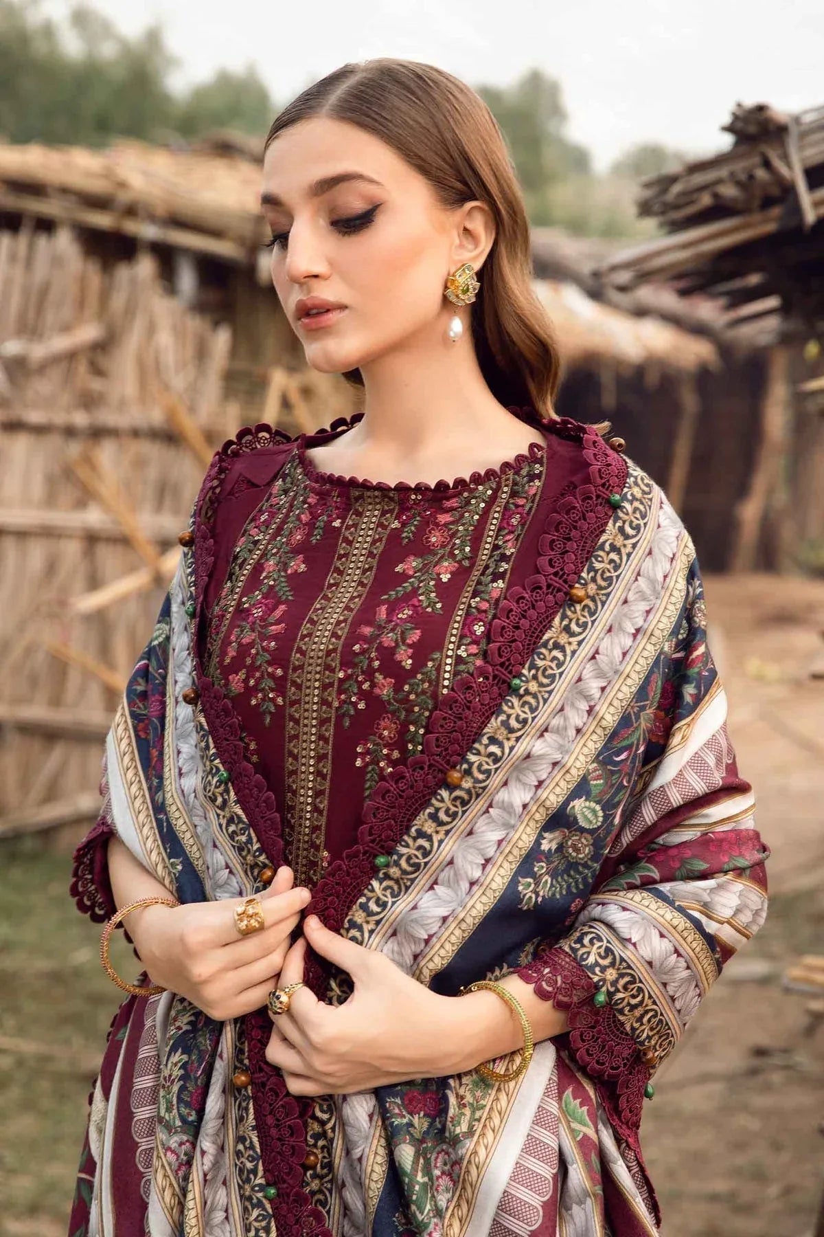 Maria B | M Prints Winter 24 | MPT-2406-B - Aqsa Fabrics