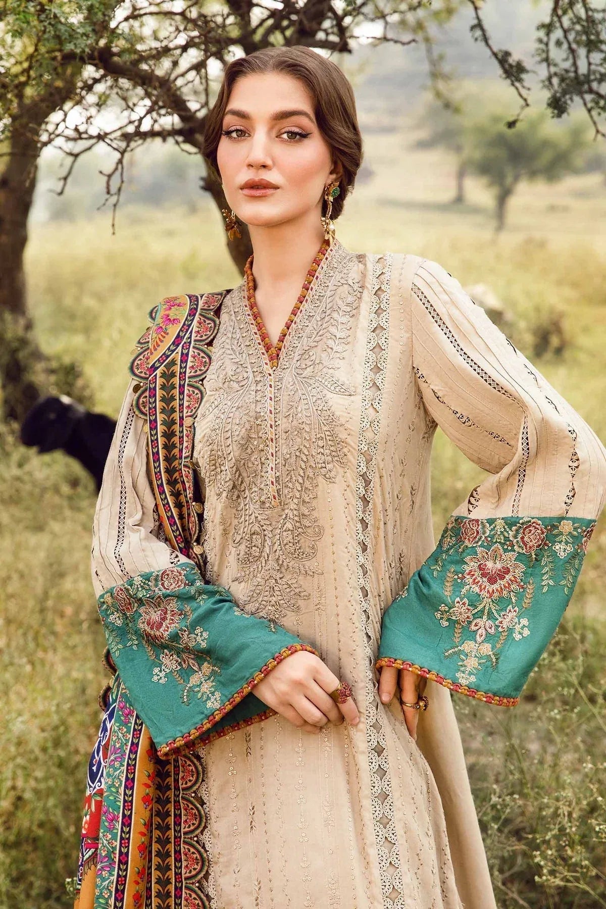 Maria B | M Prints Winter 24 | MPT-2407-A - Aqsa Fabrics