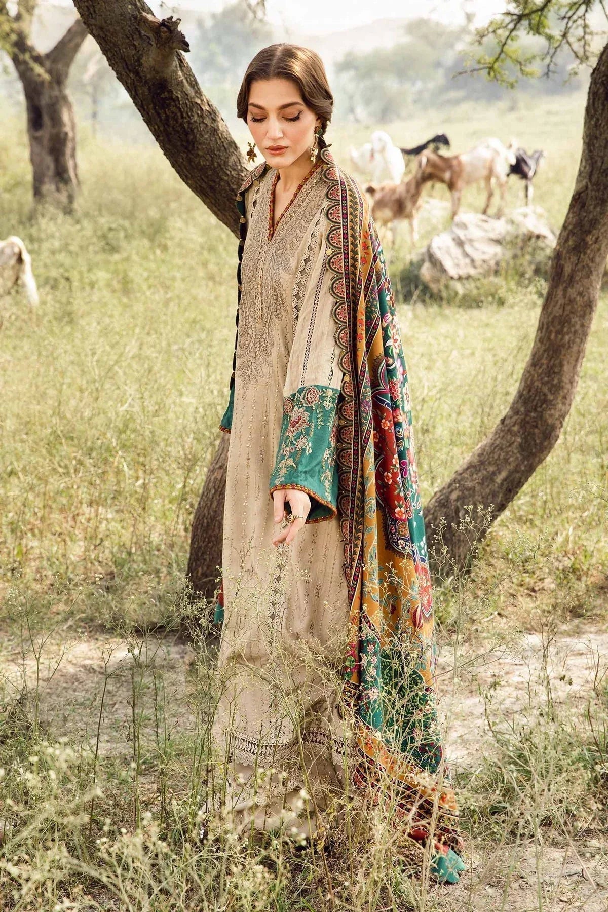 Maria B | M Prints Winter 24 | MPT-2407-A - Aqsa Fabrics