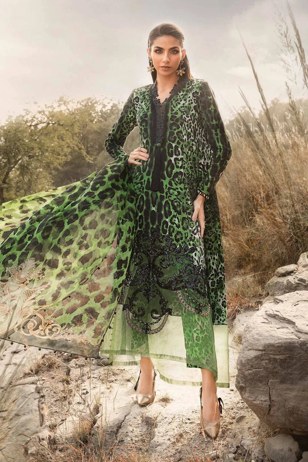 Maria B | M Prints Winter 24 | MPT-2409-A - Aqsa Fabrics