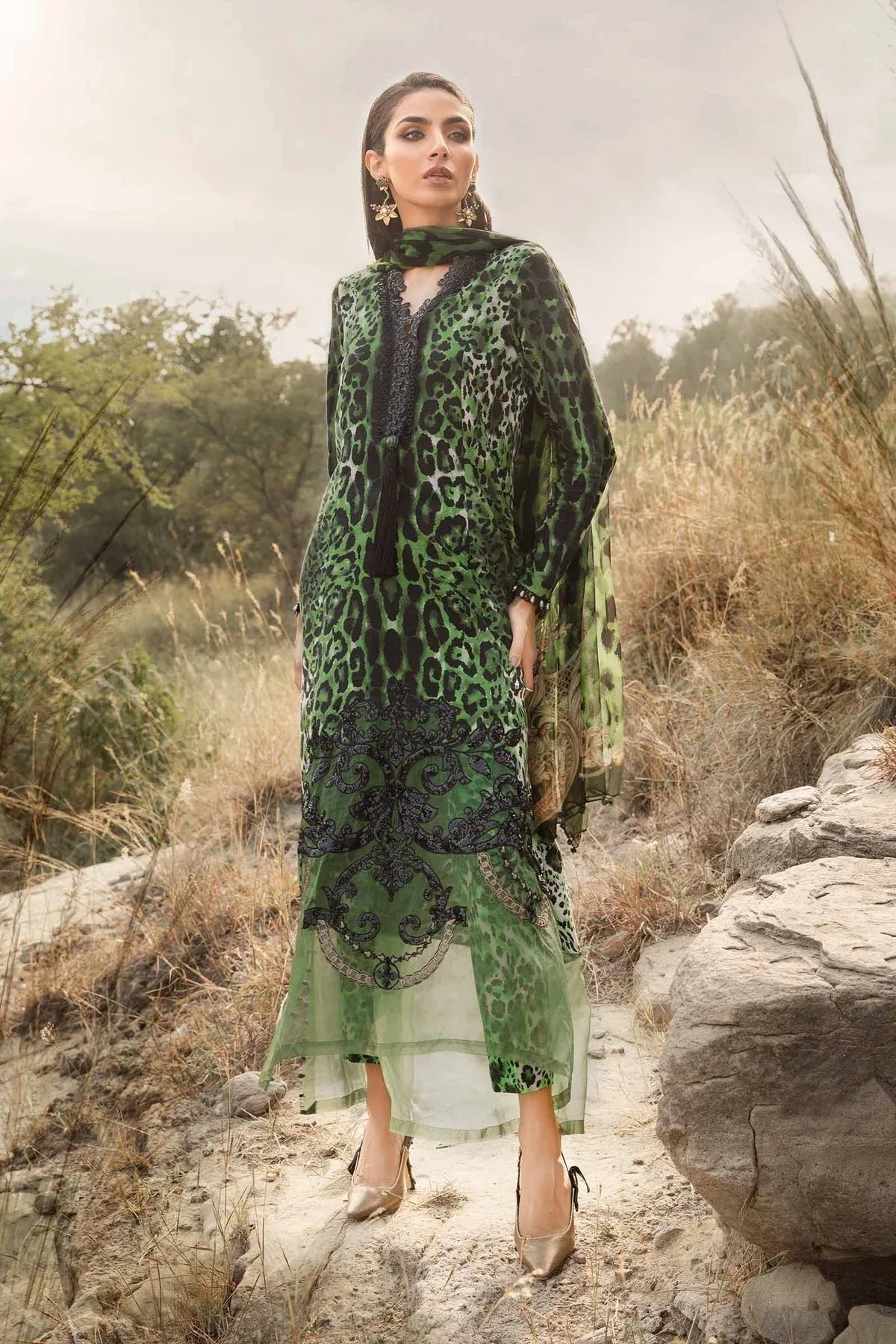 Maria B | M Prints Winter 24 | MPT-2409-A - Aqsa Fabrics