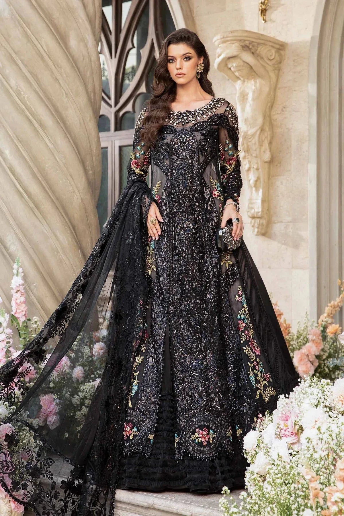 Maria B | Mbroidered Fabrics 2024 | BD-2802 - Aqsa Fabrics