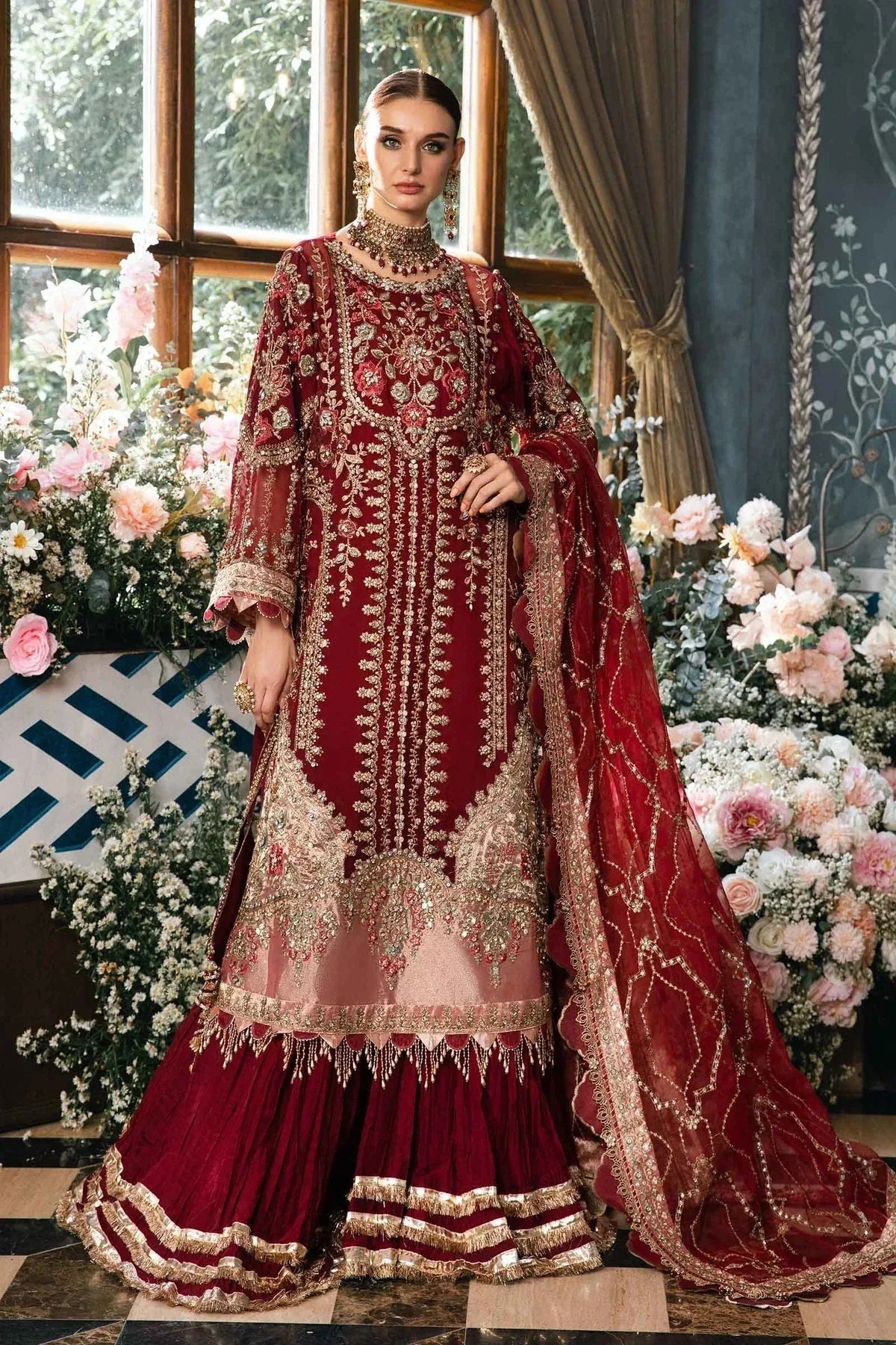 Maria B | Mbroidered Fabrics 2024 | BD-2807 - Aqsa Fabrics