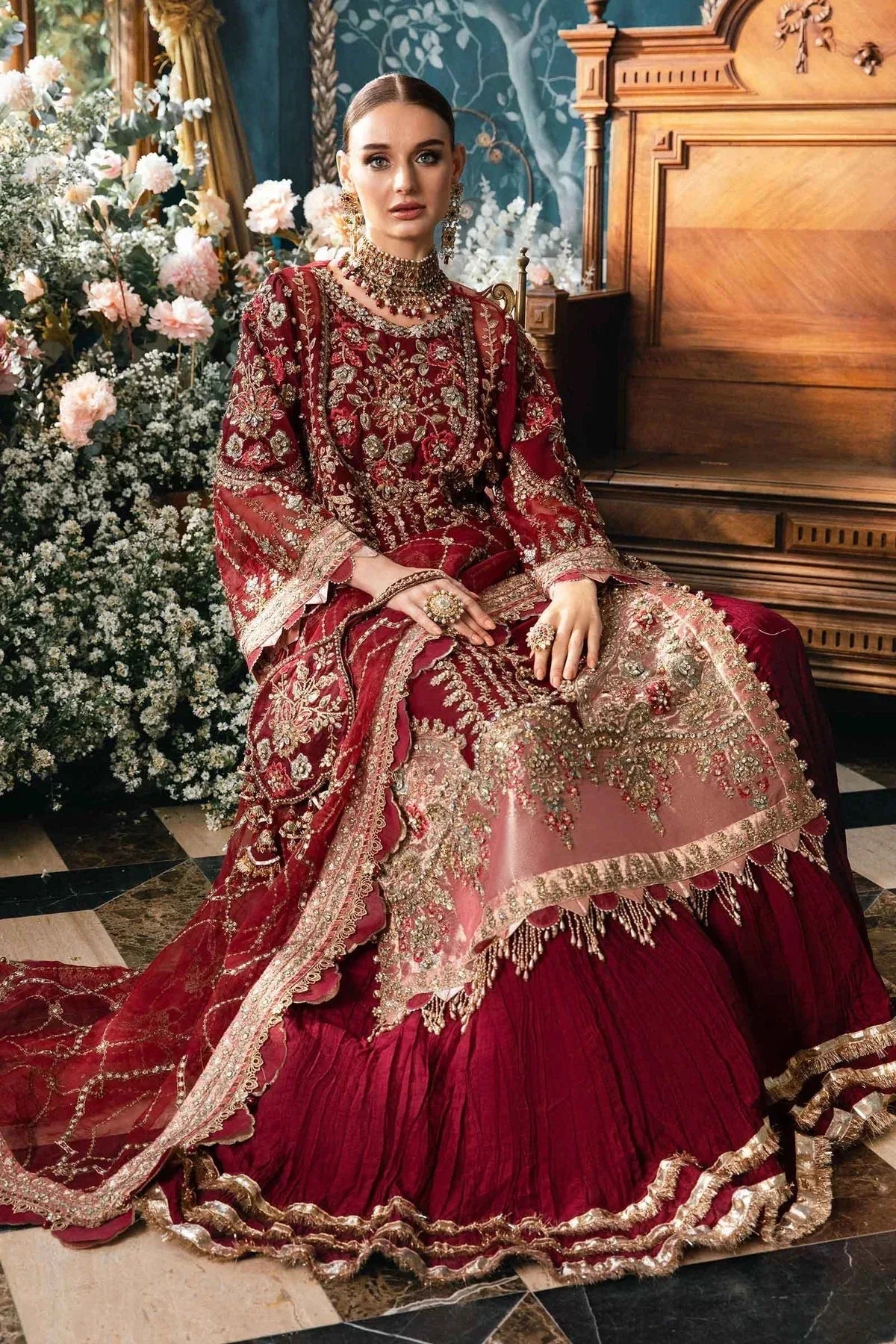 Maria B | Mbroidered Fabrics 2024 | BD-2807 - Aqsa Fabrics