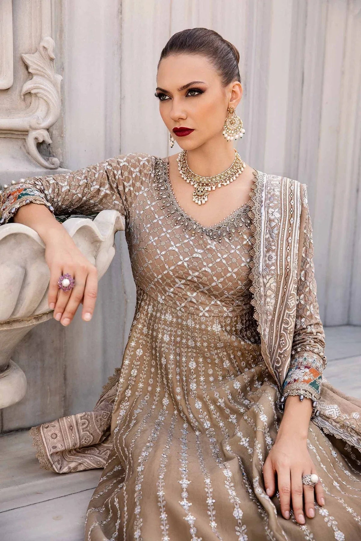Maria B | Sateen Formals 24 | CST-810 - Aqsa Fabrics