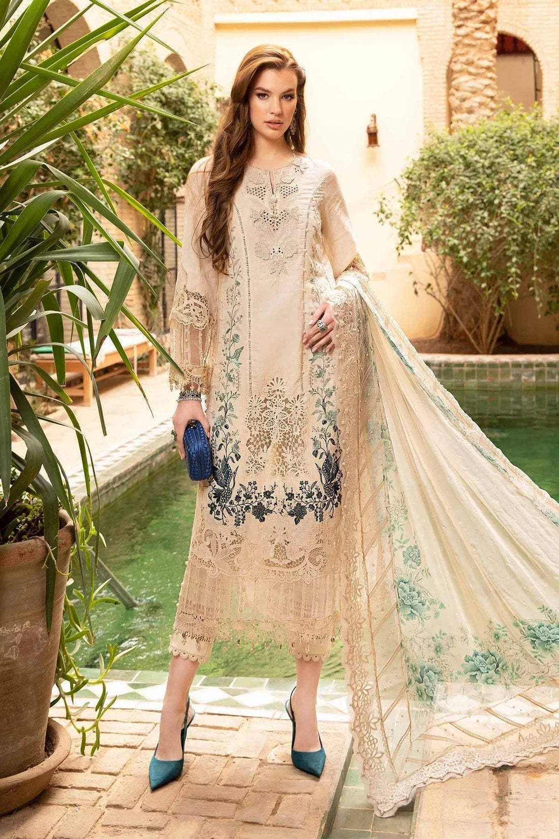 Maria B | Voyage a' Luxe Lawn | D-2414-B - Aqsa Fabrics