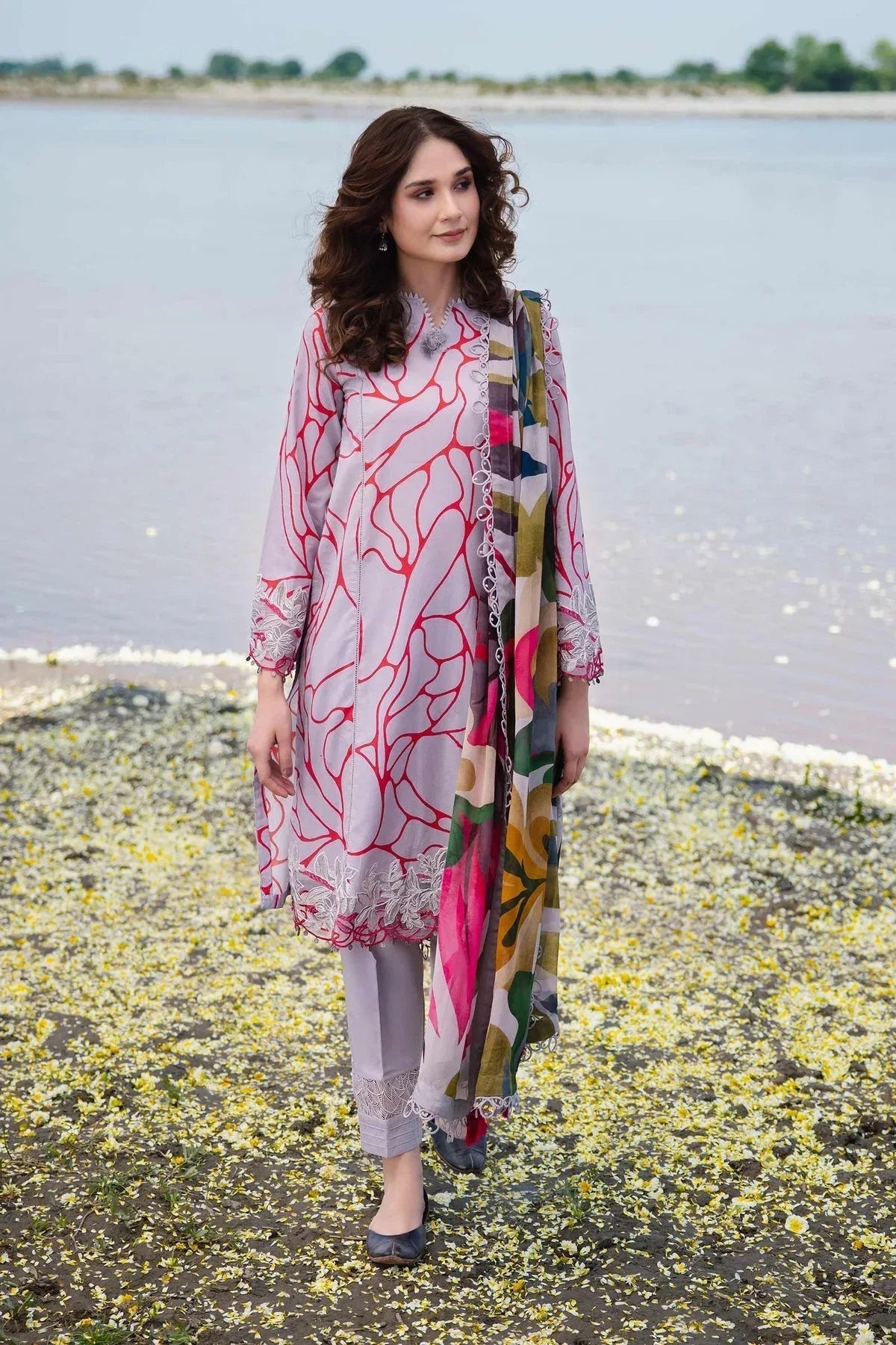 Maria b | M Basics Lawn | 404-A - Aqsa Fabrics