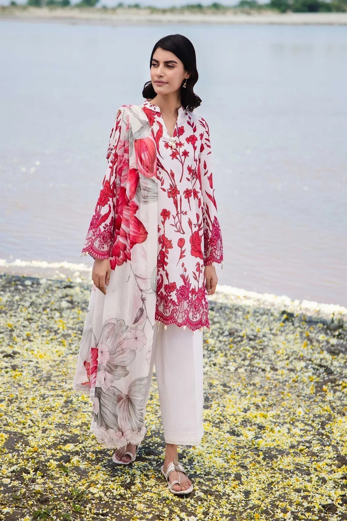 Maria b | M Basics Lawn | 405-A - Aqsa Fabrics