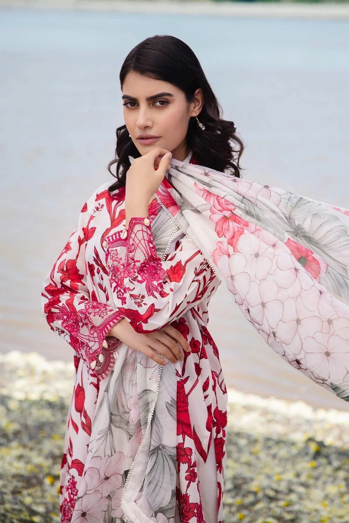 Maria b | M Basics Lawn | 405-A - Aqsa Fabrics