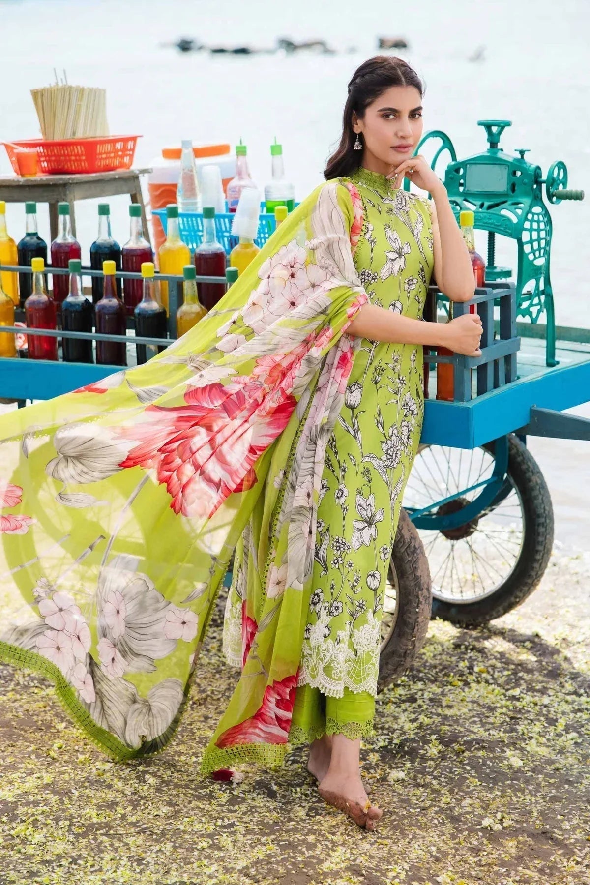 Maria b | M Basics Lawn | 405-B - Aqsa Fabrics