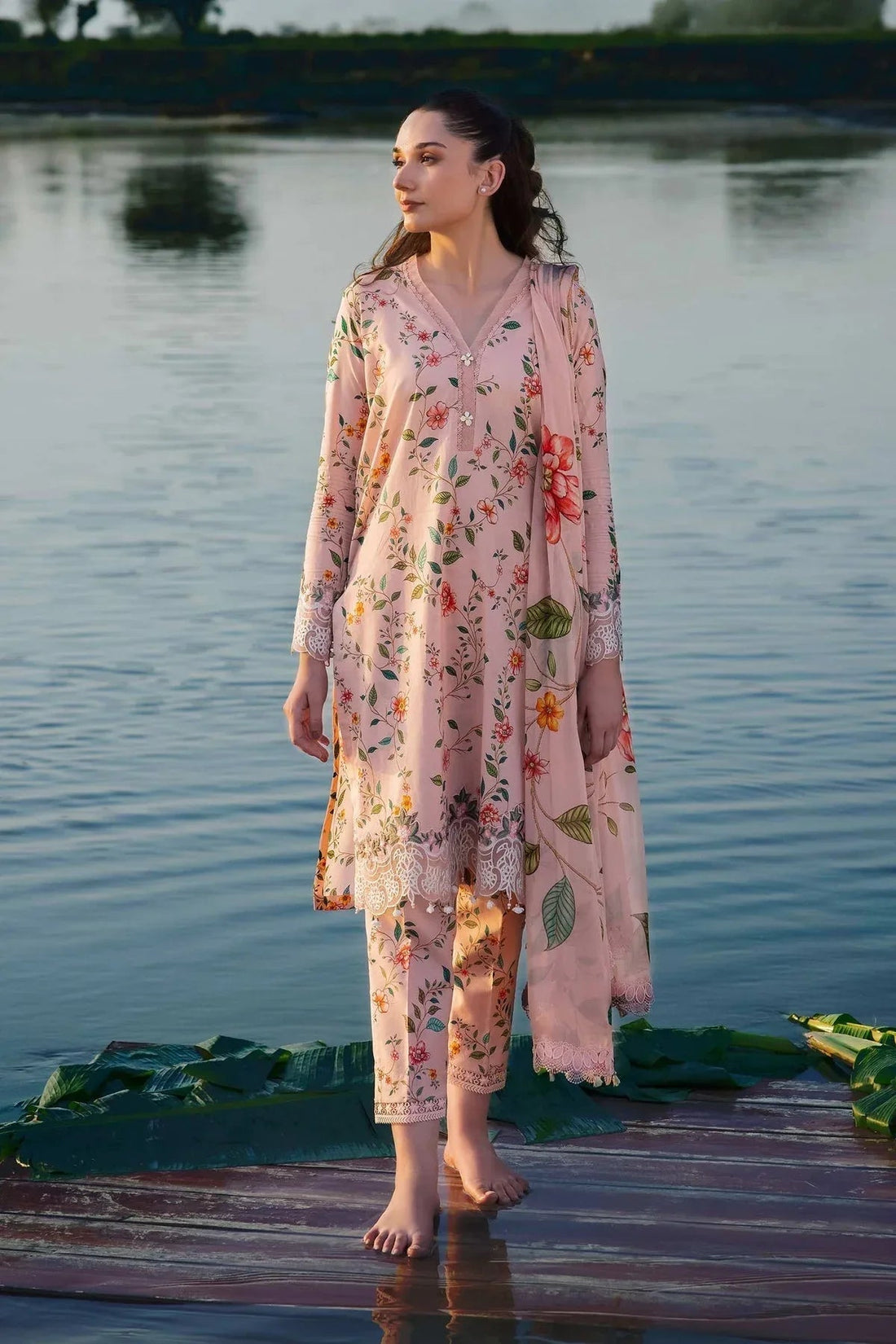 Maria b | M Basics Lawn | 406-A - Aqsa Fabrics