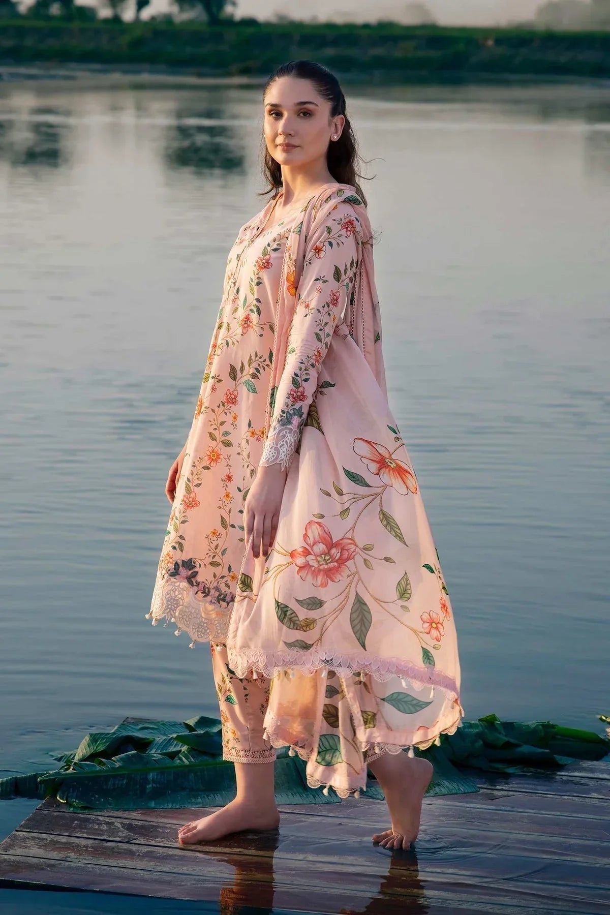 Maria b | M Basics Lawn | 406-A - Aqsa Fabrics