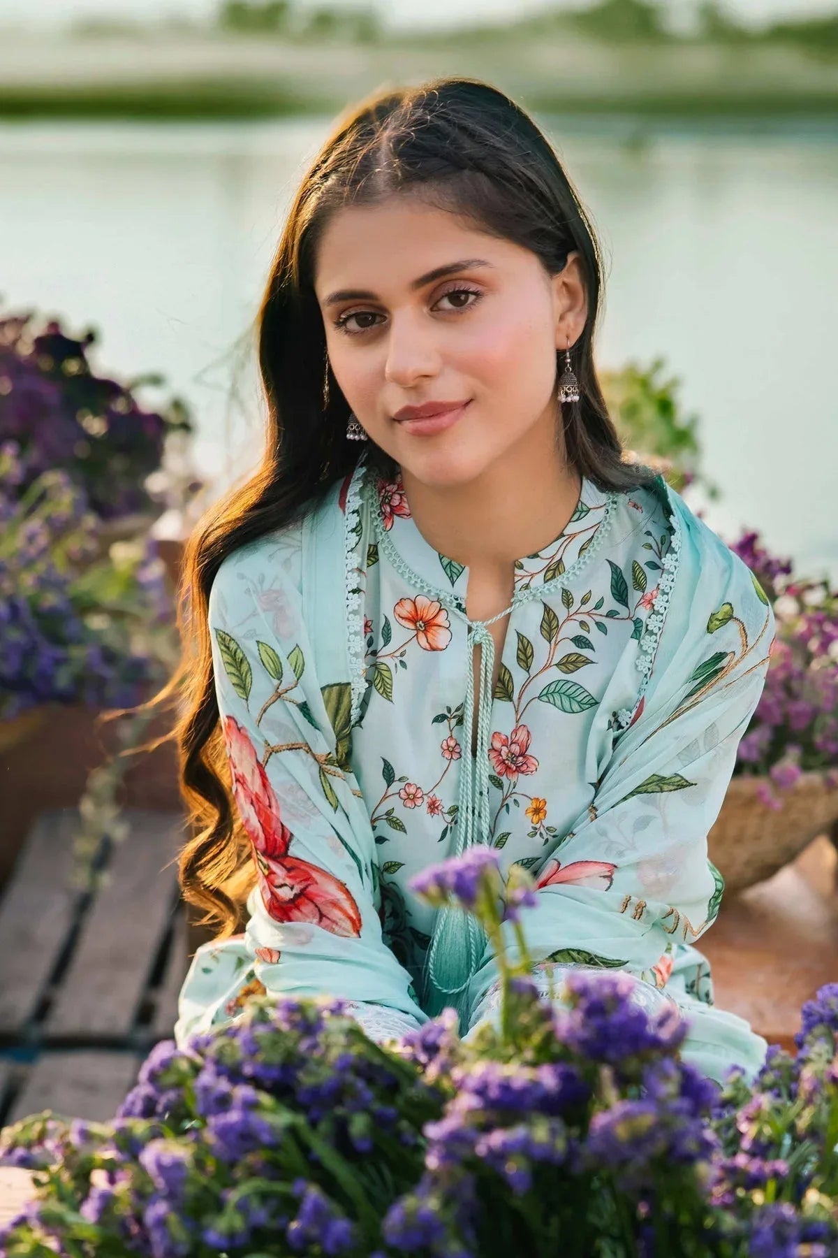 Maria b | M Basics Lawn | 406-B - Aqsa Fabrics
