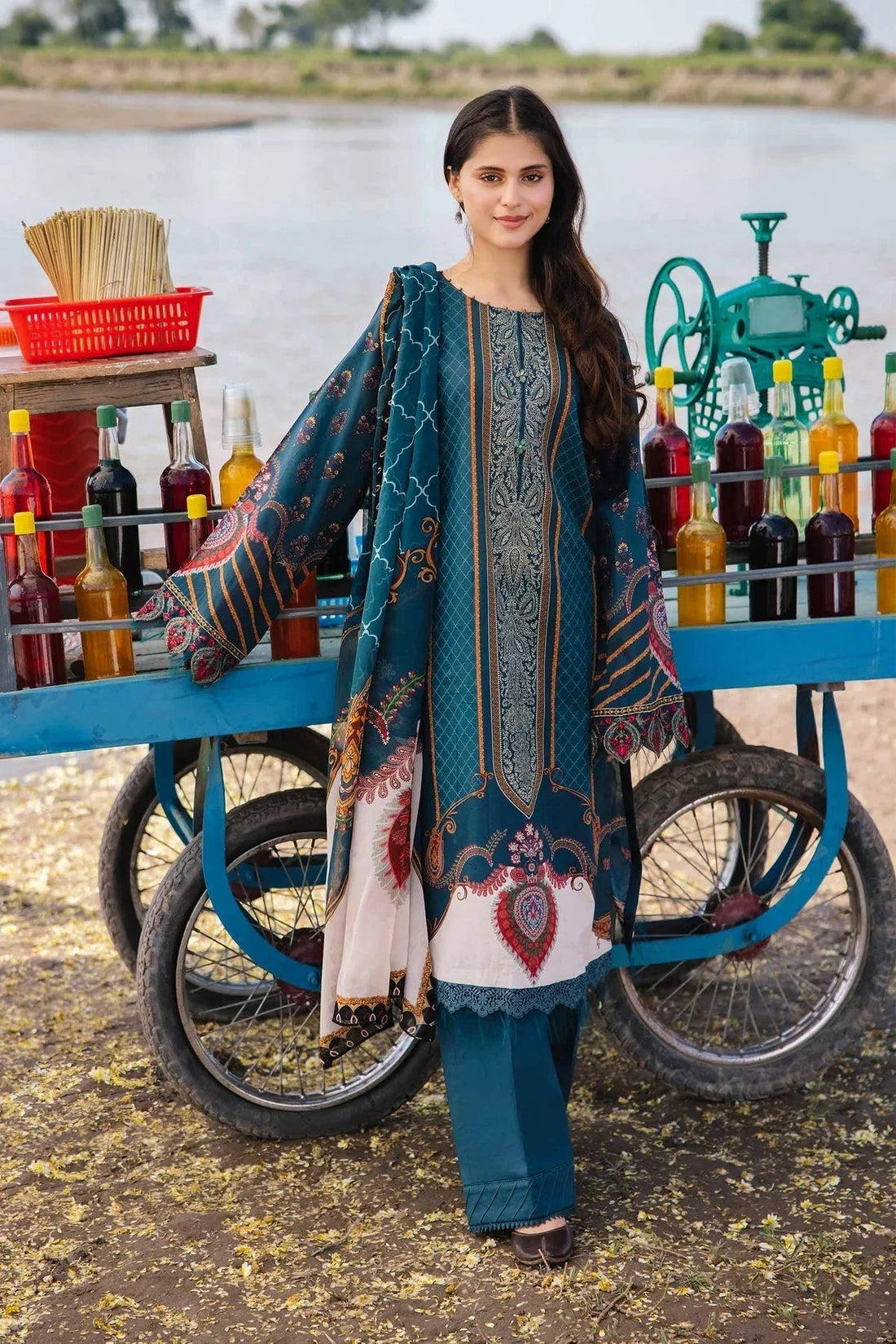 Maria b | M Basics Lawn | 407-A - Aqsa Fabrics