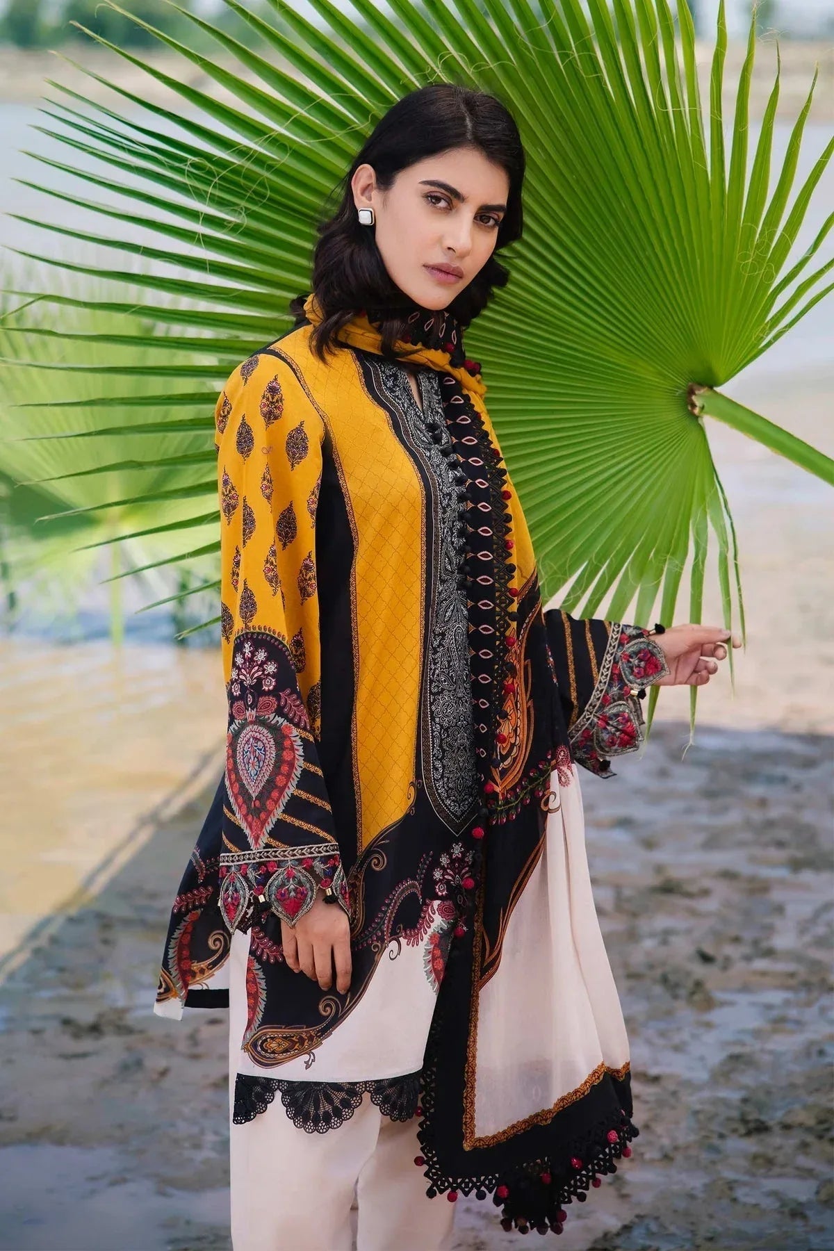 Maria b | M Basics Lawn | 407-B - Aqsa Fabrics