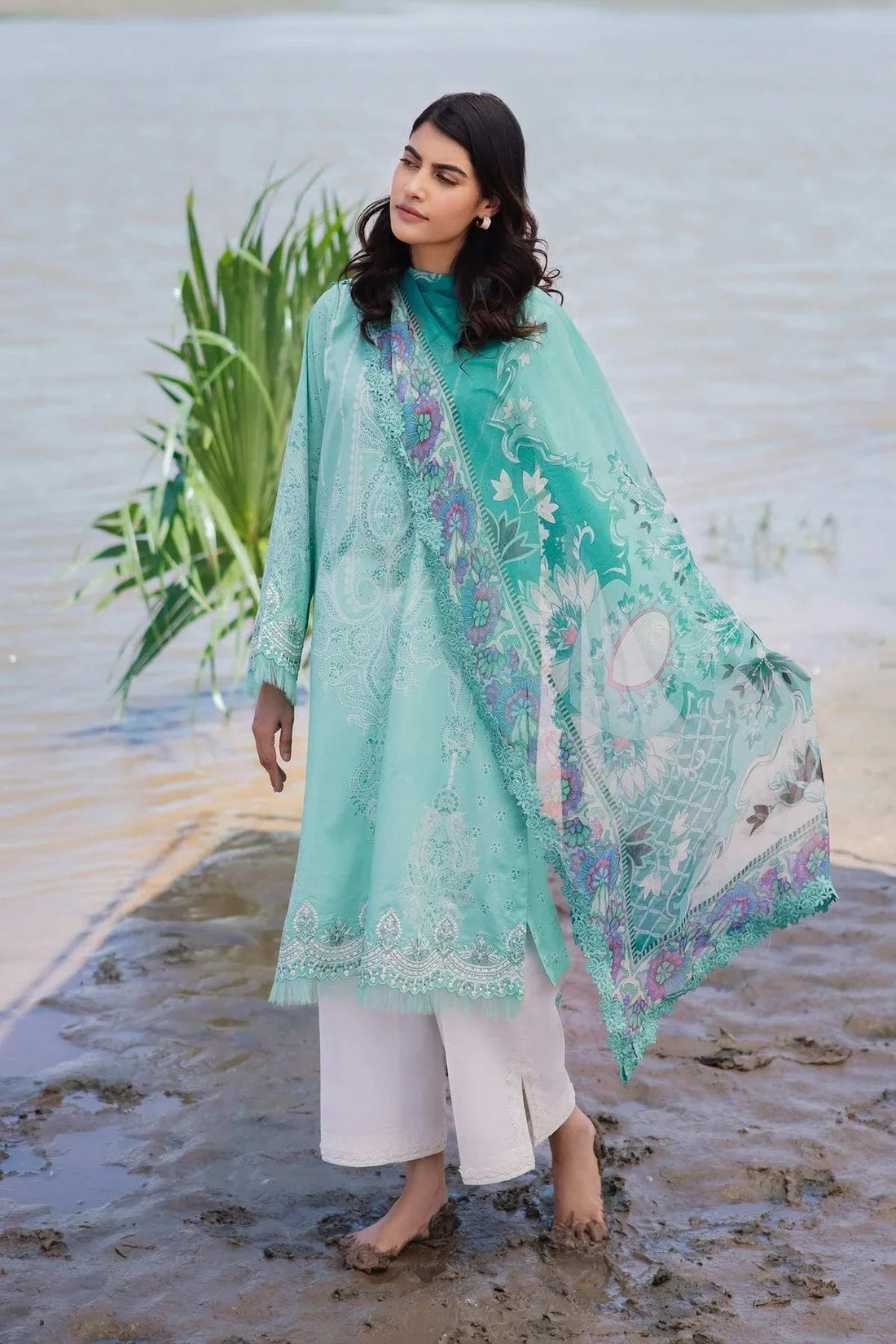 Maria b | M Basics Lawn | 408-A - Aqsa Fabrics