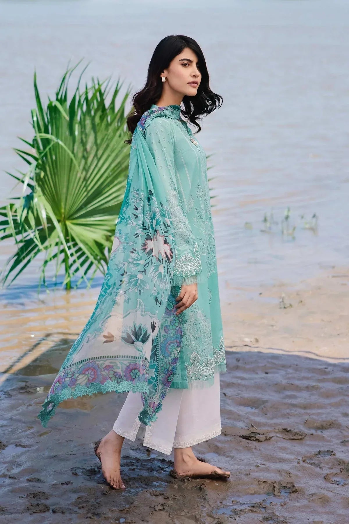 Maria b | M Basics Lawn | 408-A - Aqsa Fabrics